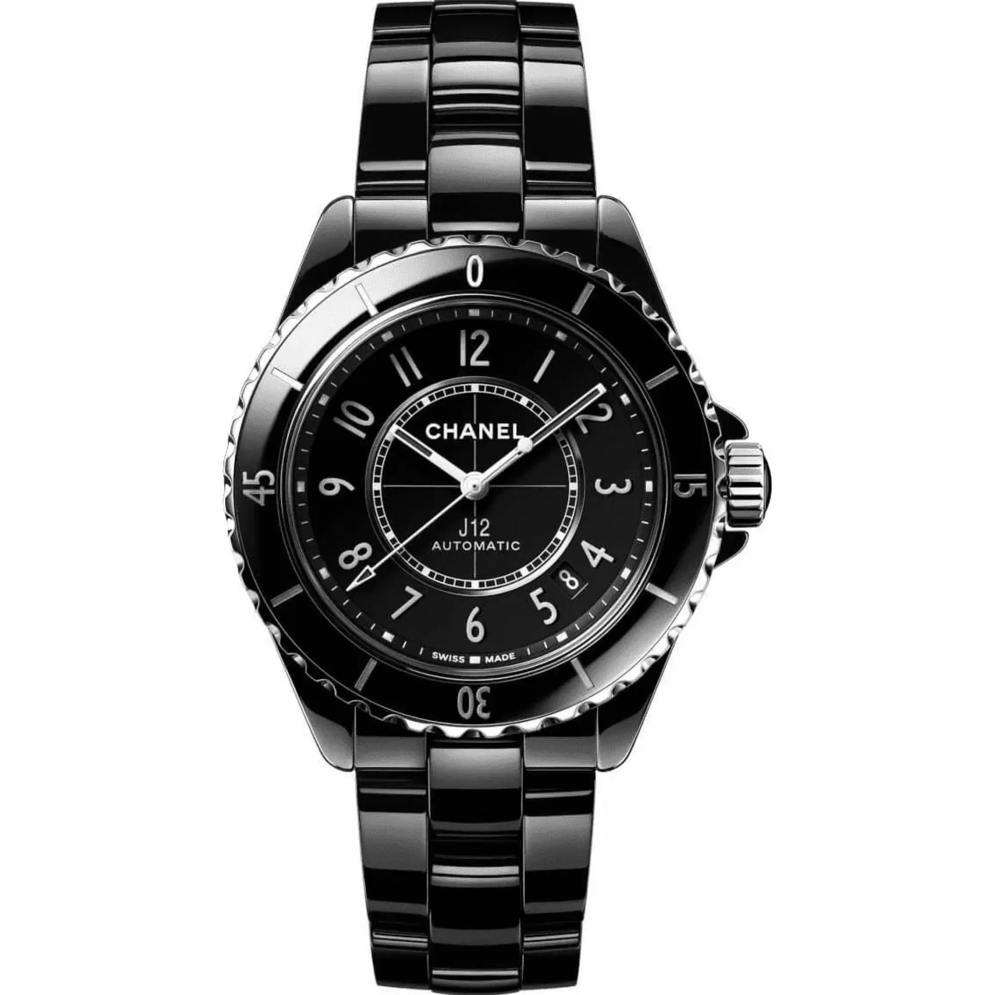 Chanel J12 38Mm Black Ceramic And Steel Watch Fashion