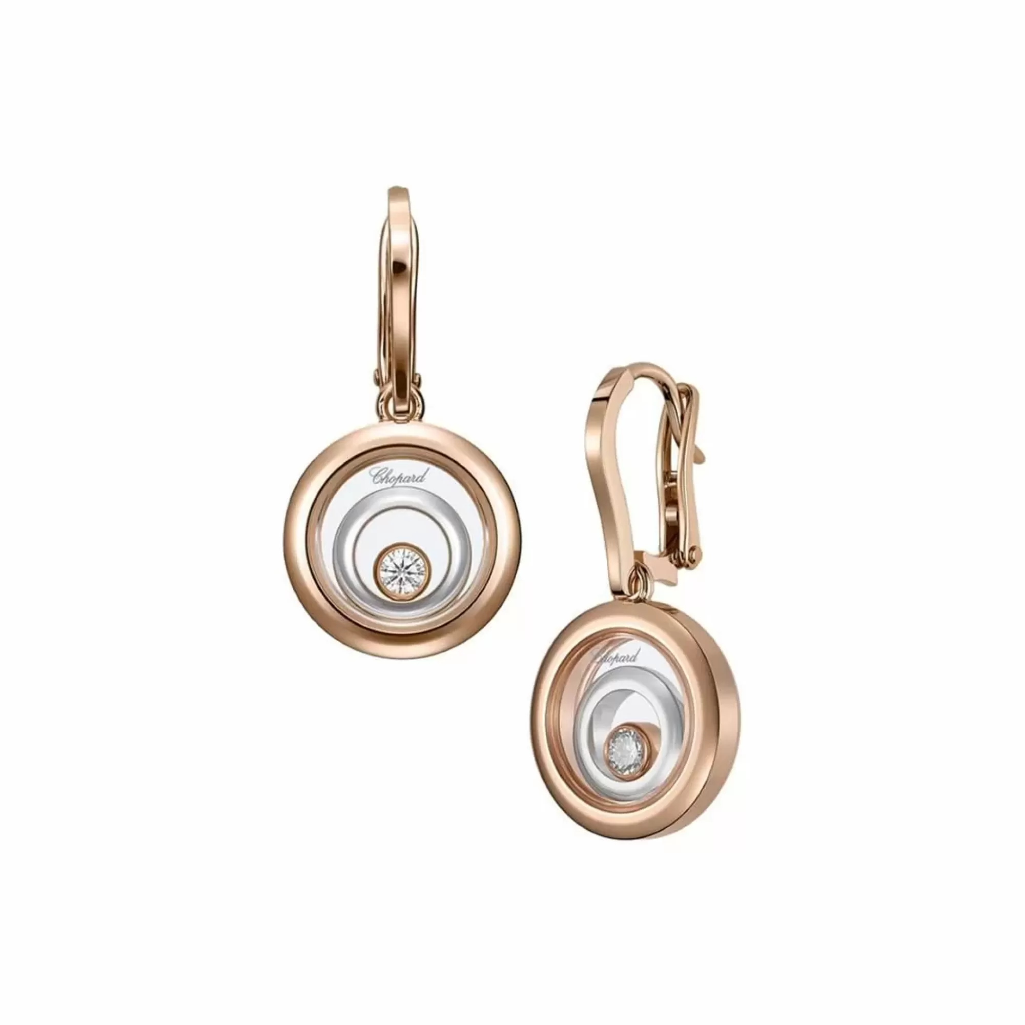 Chopard Happy Spirit Rose Gold Diamond Earrings Clearance