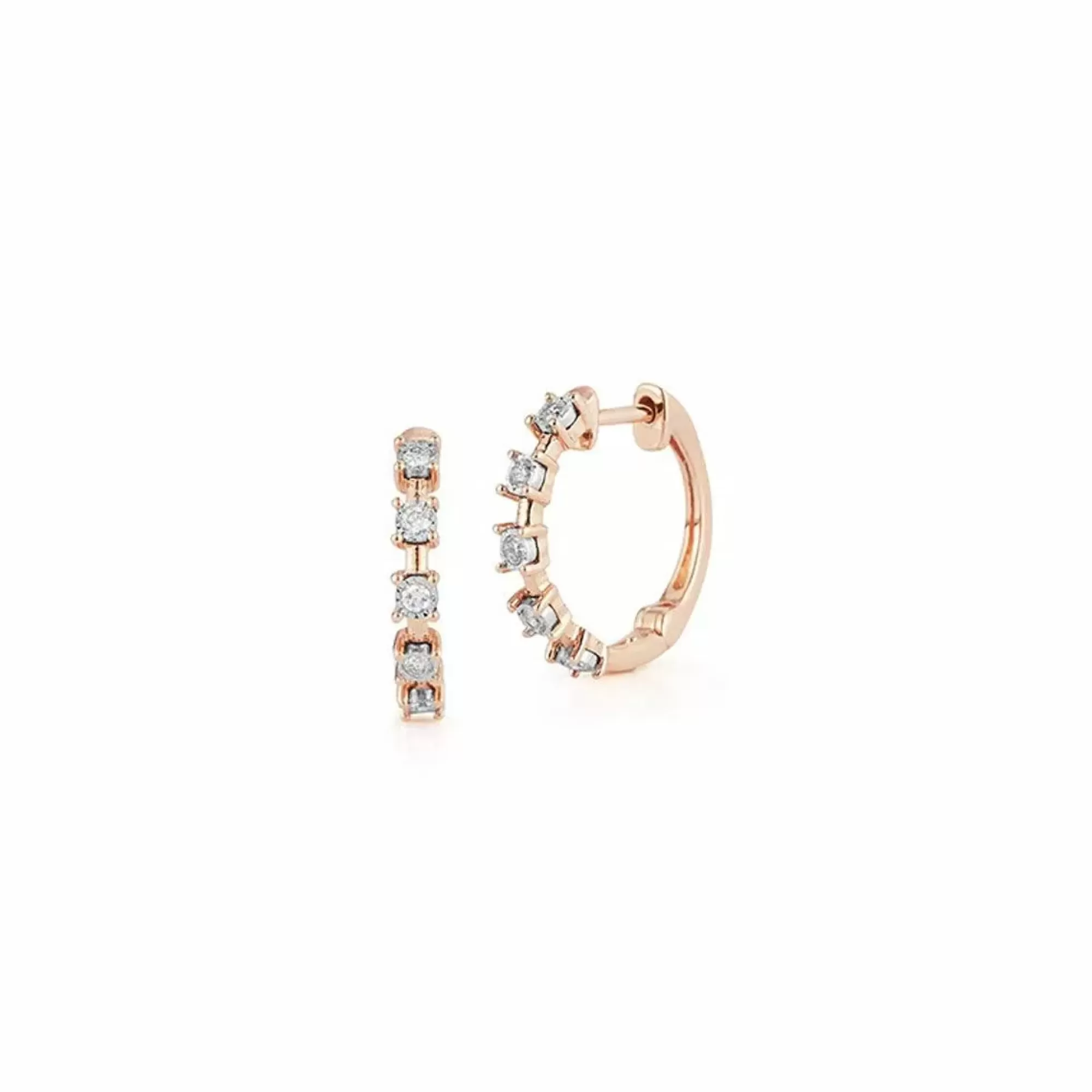 Dana Rebecca Designs Dana Rebecca Ava Bea 14K Rose Gold Interval Diamond Hoop Earrings Store
