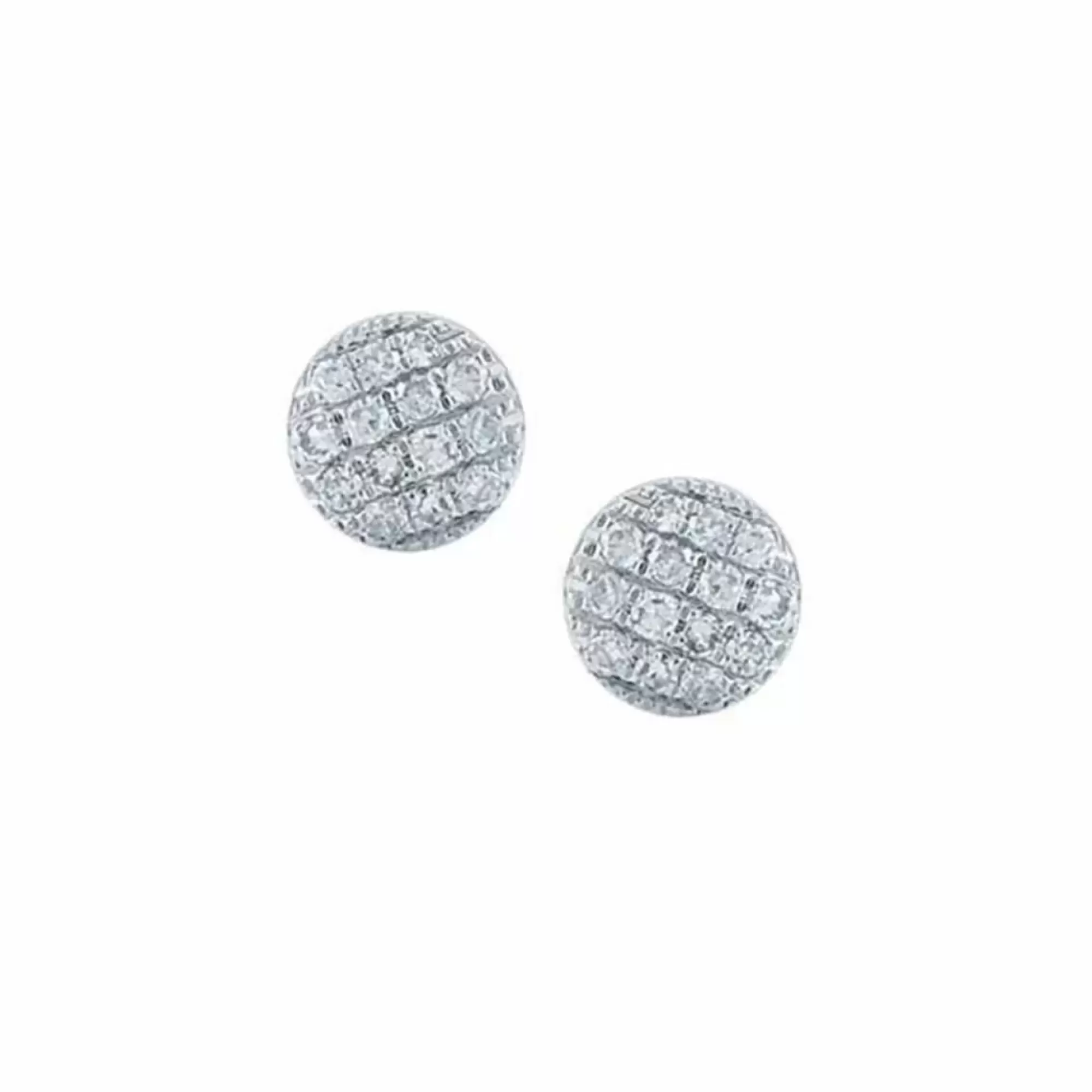 Dana Rebecca Designs Dana Rebecca Lauren Joy 14K White Gold Pave Diamond Mini Disc Earrings New