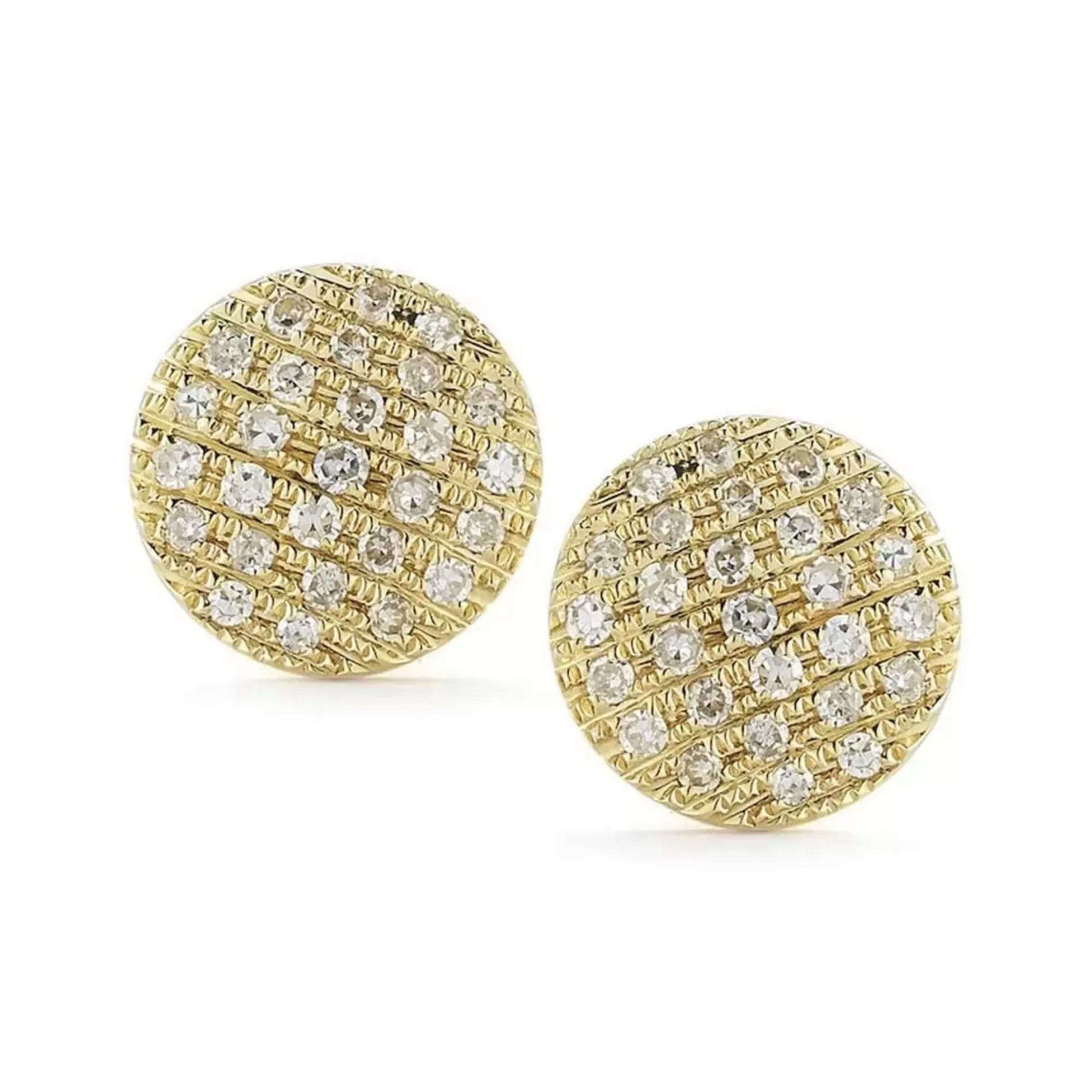 Dana Rebecca Designs Dana Rebecca Lauren Joy 14K Yellow Gold Pave Diamond Medium Disc Earrings Online