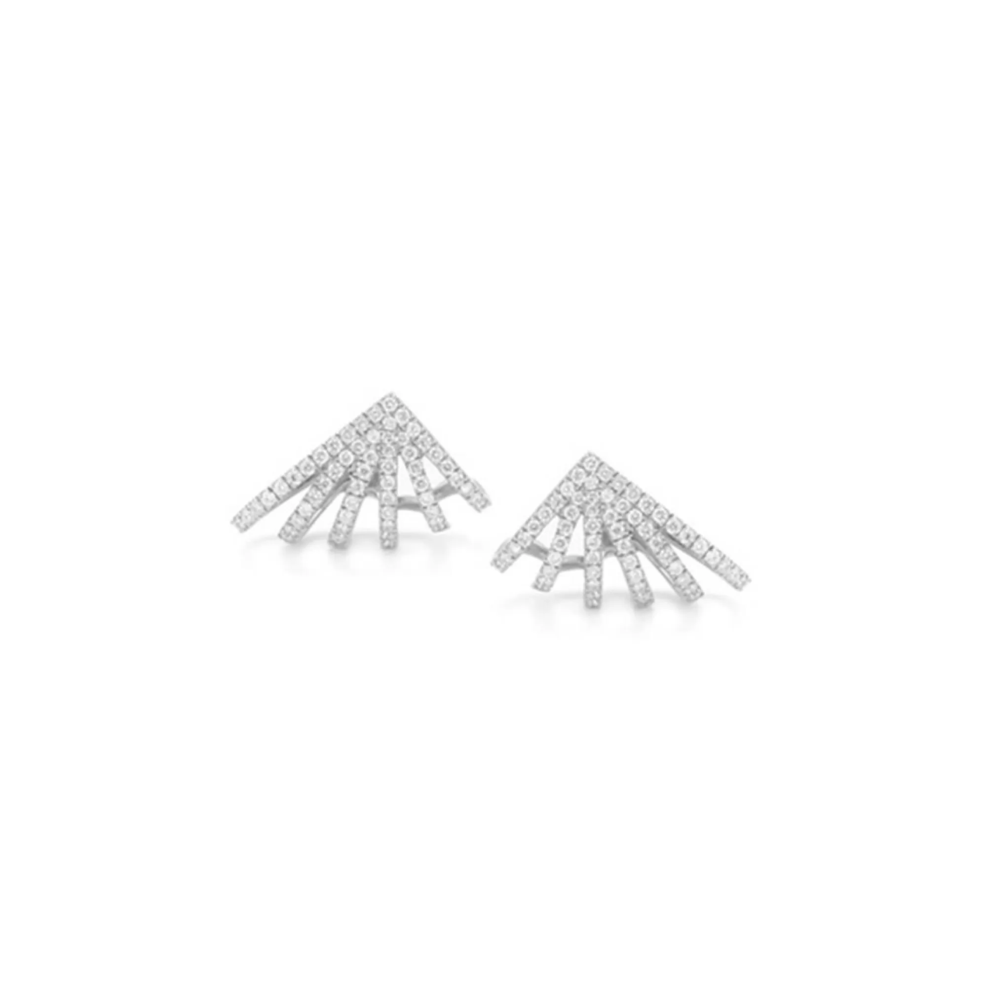 Dana Rebecca Designs Dana Rebecca Sarah Leah 14K White Gold 6 Burst Huggie Earrings New