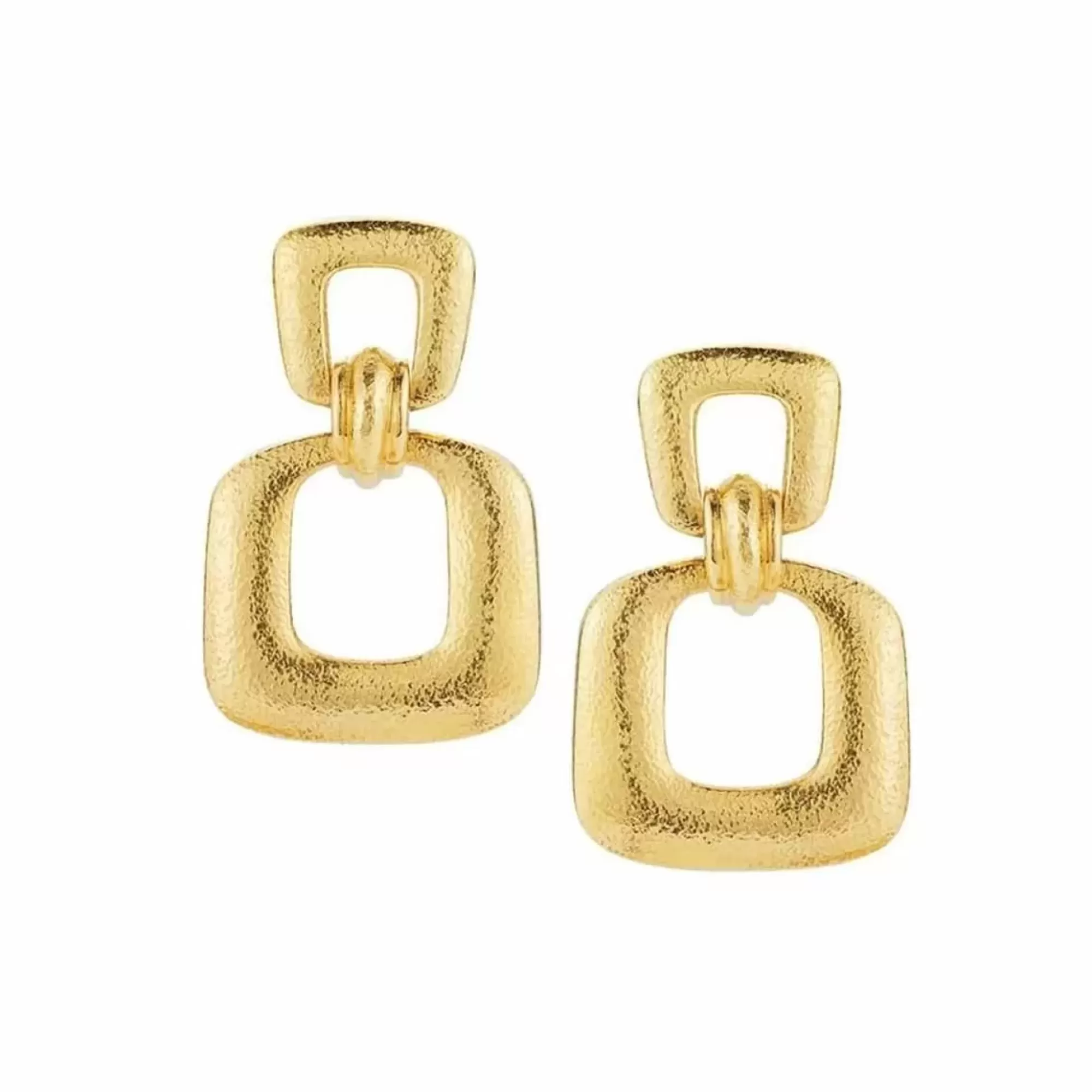 David Webb 57 Street 18K Retro Drop Earrings New