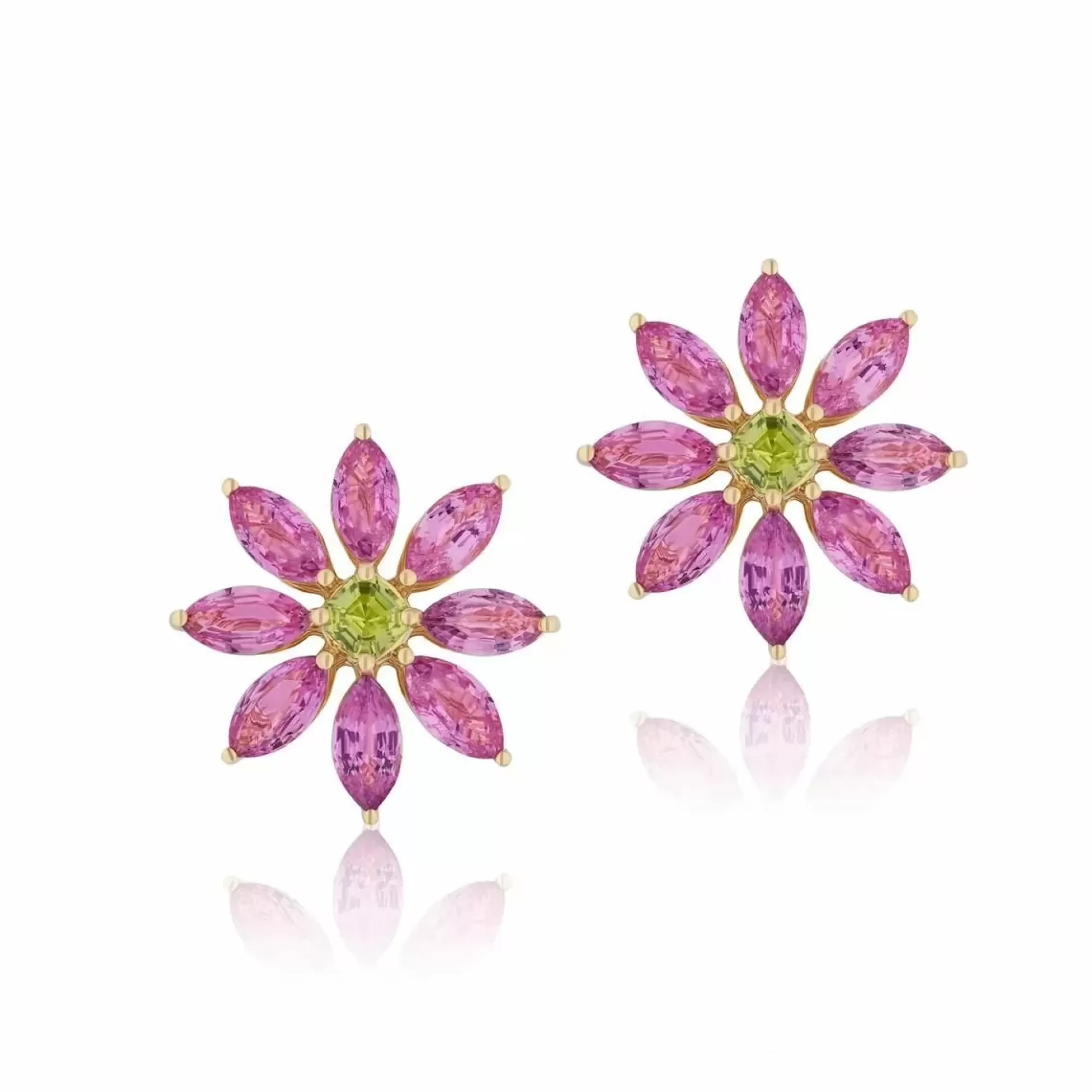 Goshwara G-One 18K Pink Sapphire And Peridot Earrings Sale