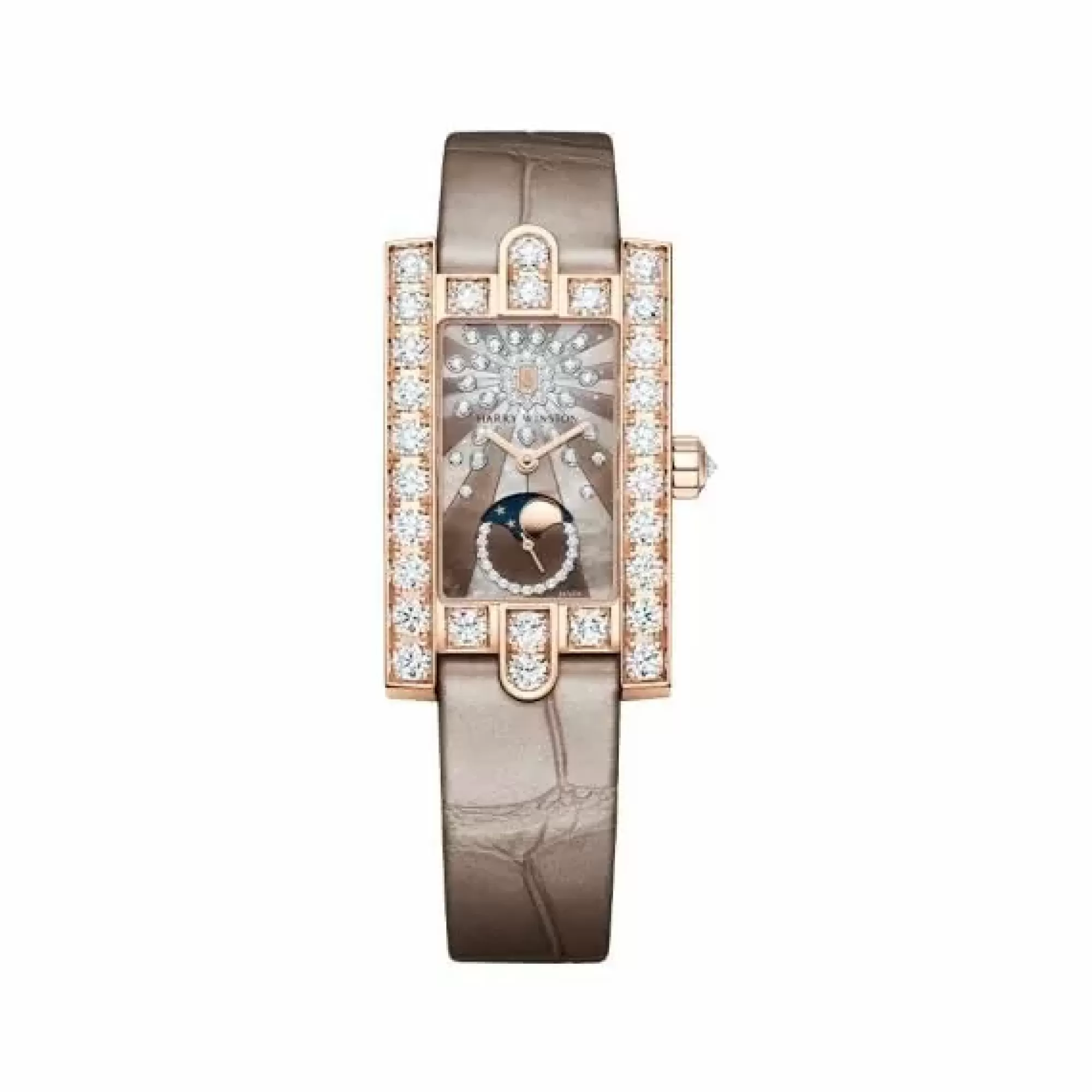 Harry Winston Rose Gold Avenue Classic Moon Phase Fashion