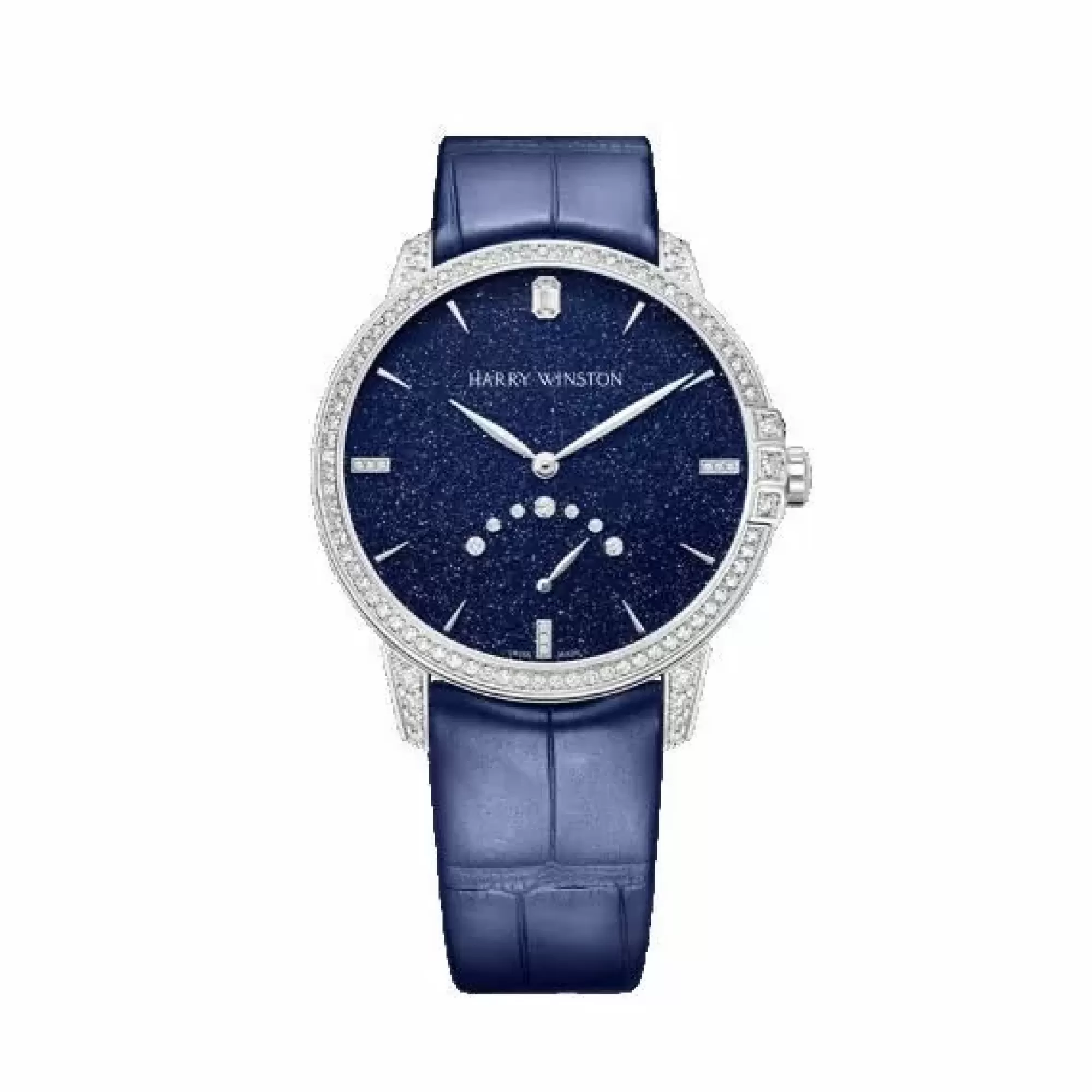 Harry Winston White Gold Midnight Retrograde Second 39Mm Automatic Fashion