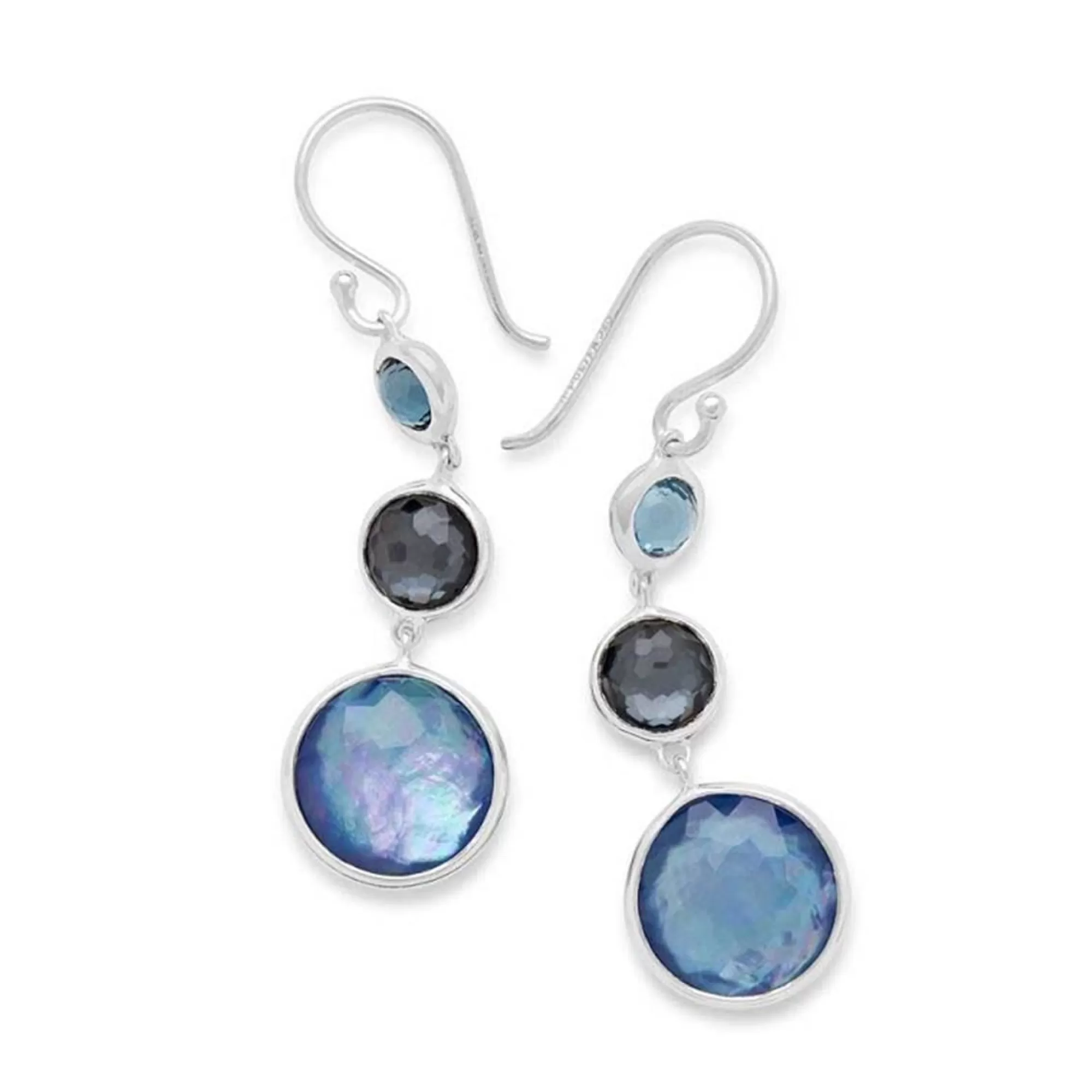 Ippolita Lollipop Lollitini Sterling Silver 3 Stone Drop Earrings Hot
