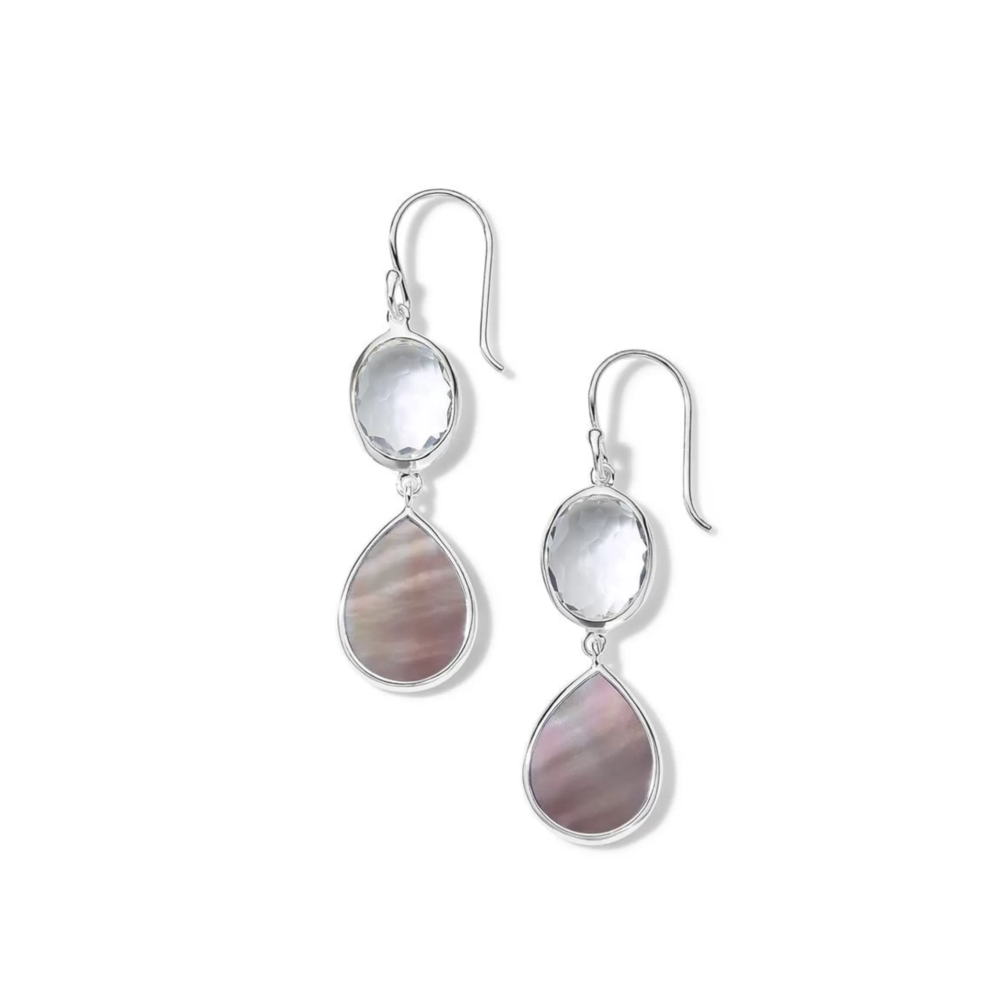 Ippolita Rock Candy Sterling Silver Rock Crystal And Brown Shell Drop Earrings Sale