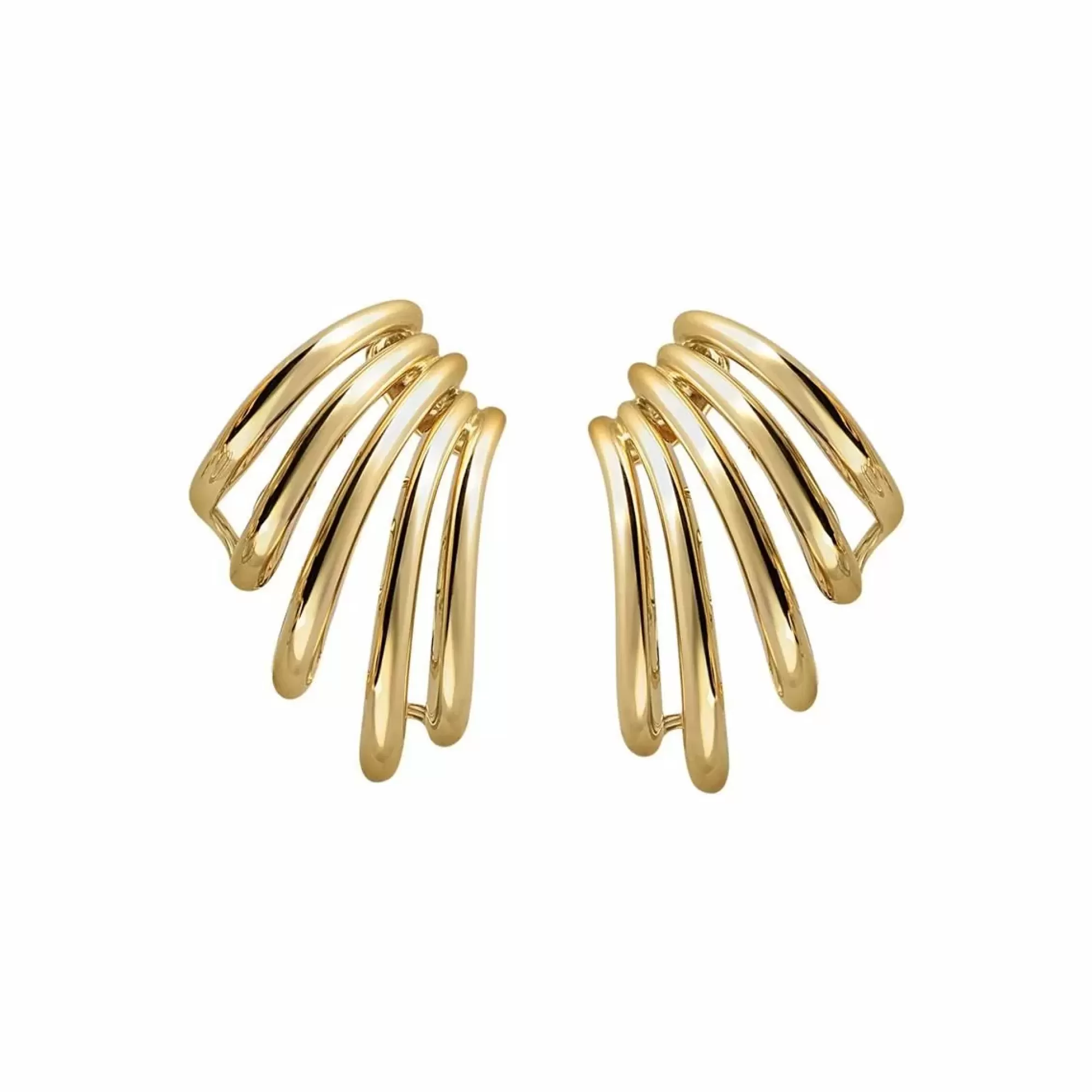 Leo Pizzo 18K Gold Multi Row Lobe Cuff Earrings Best