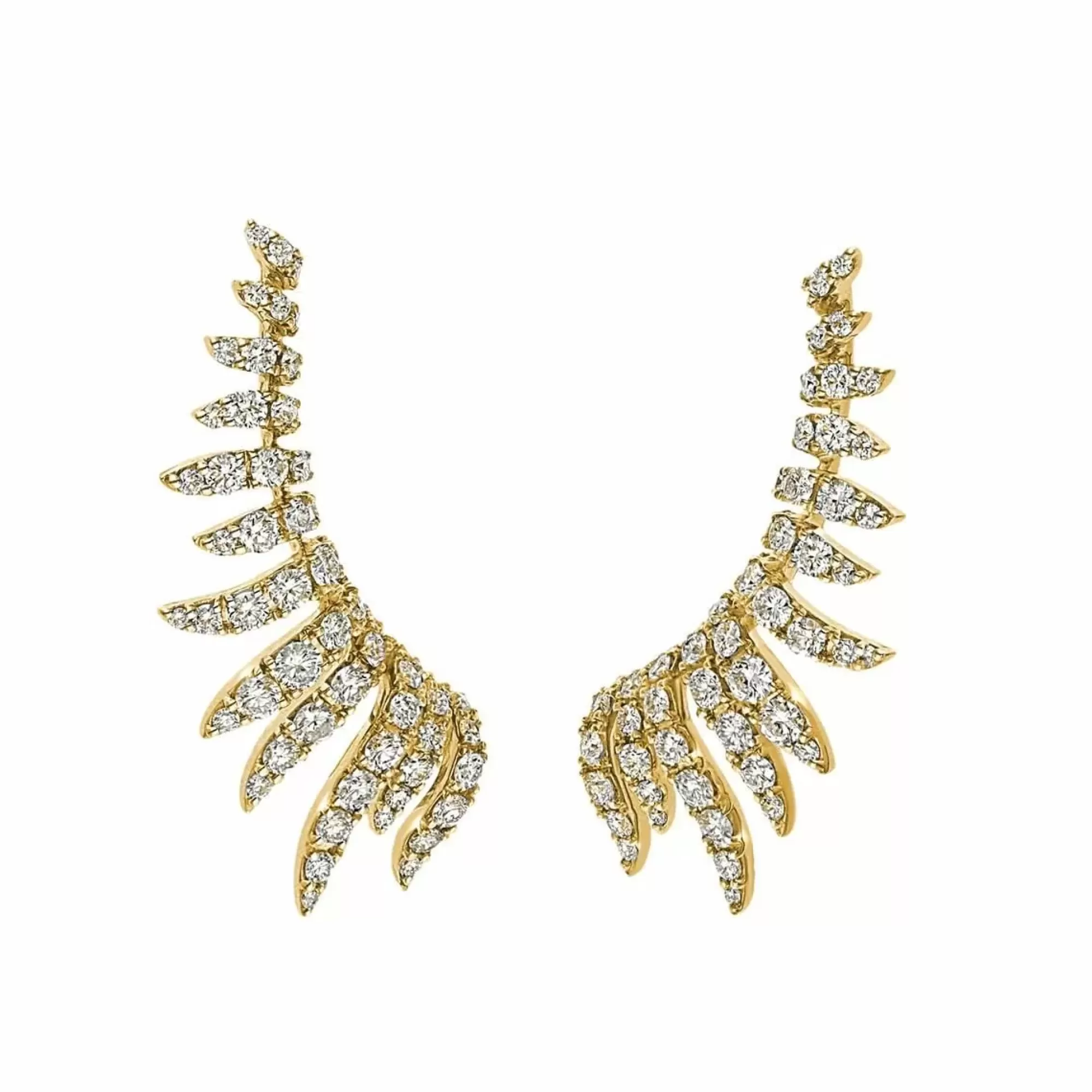 Leo Pizzo 18K Yellow Gold Pave Diamond Ear Crawlers Hot