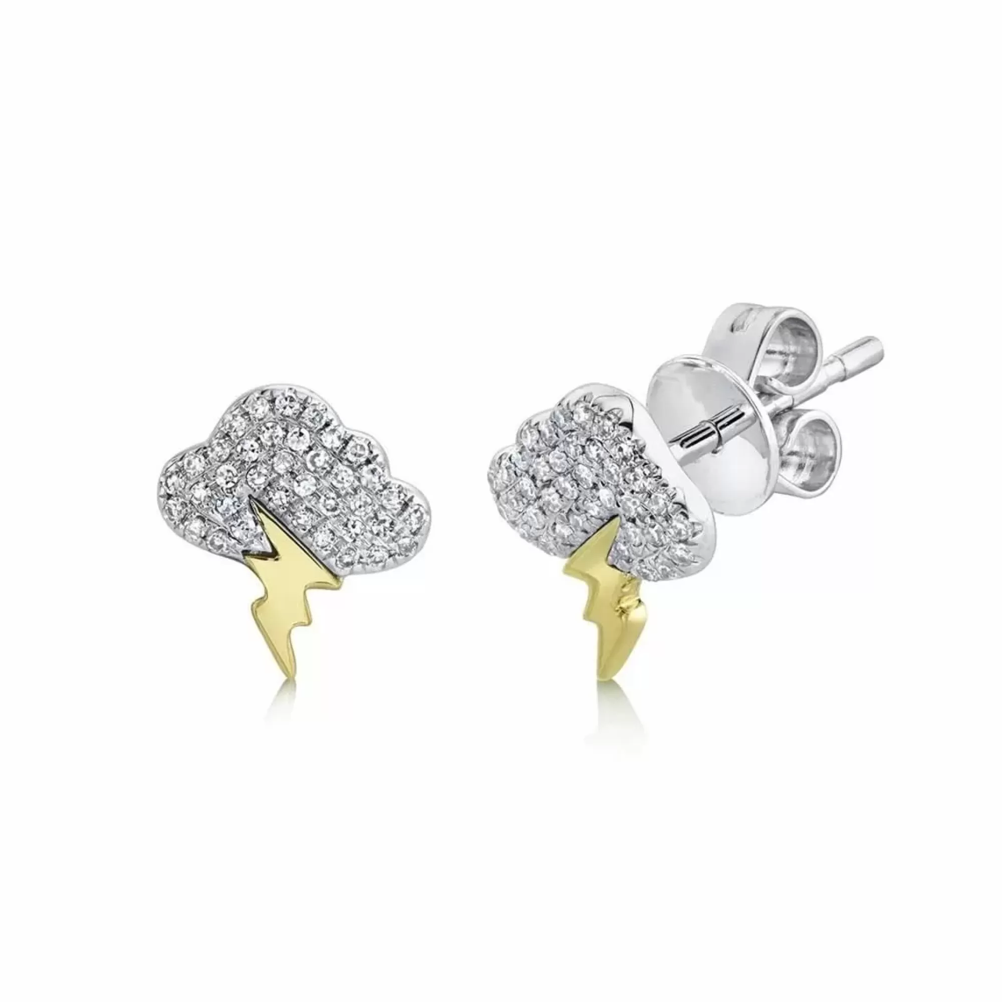 London Collection 14K Diamond Storm Cloud Stud Earrings Hot