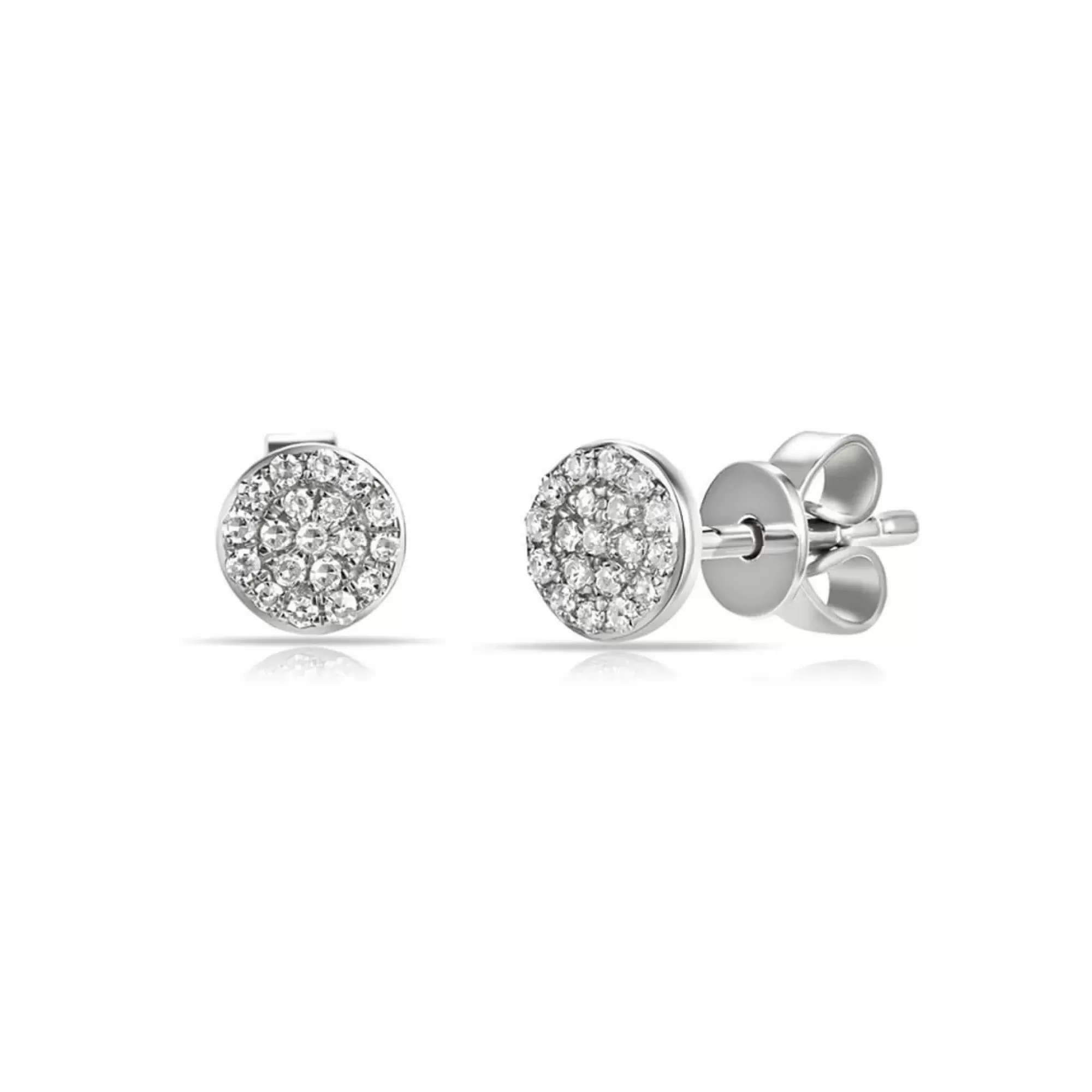 London Collection 14K Gold Diamond Circle Studs Hot