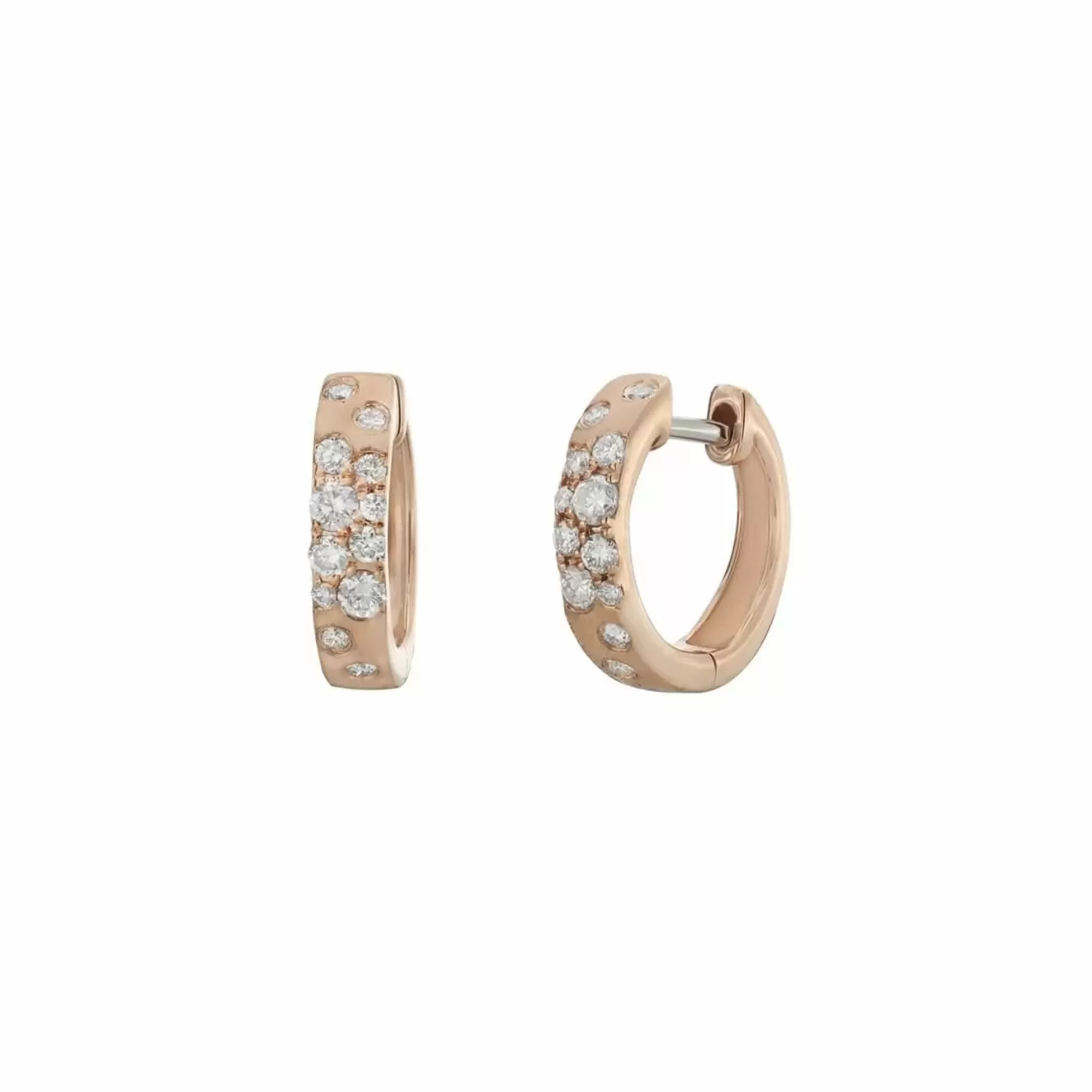 London Collection 14K Rose Gold Scattered Diamond Huggie Earrings Online