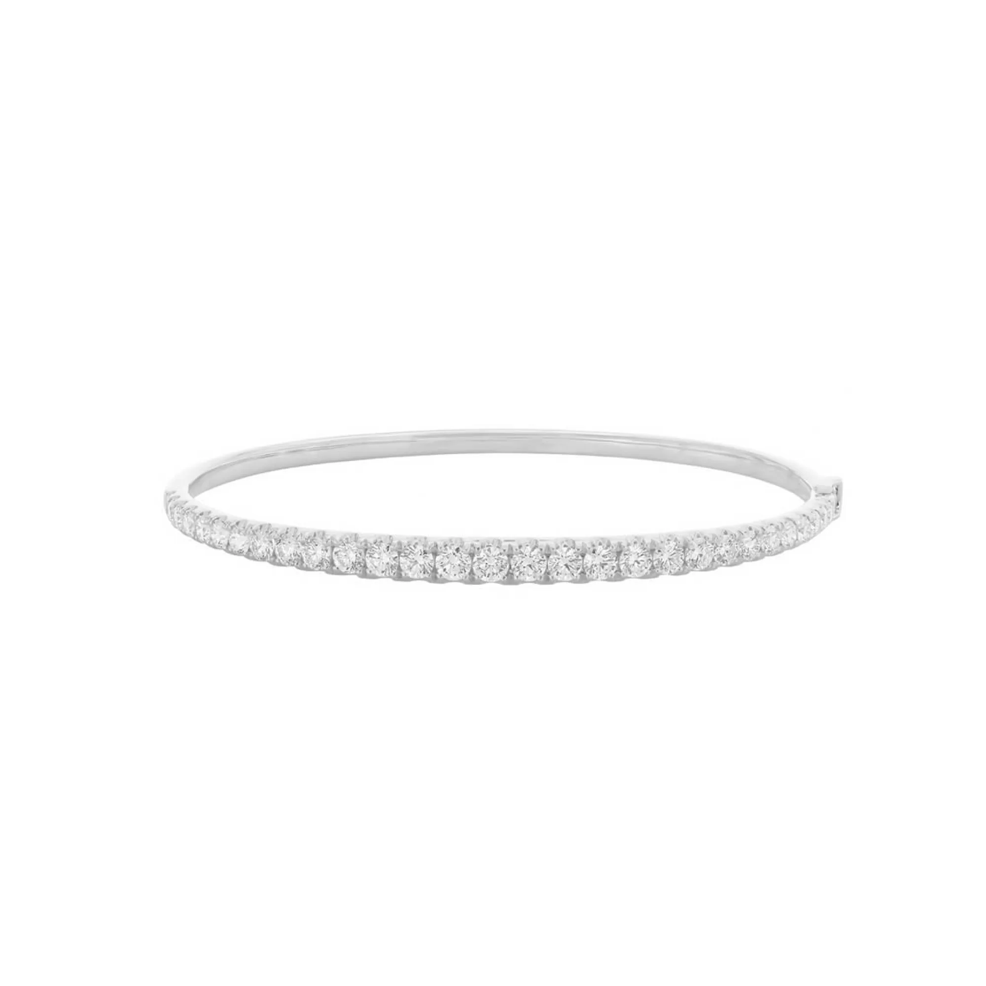 * London Collection 14K White Gold Graduated Diamond Bangle Bracelet Sale