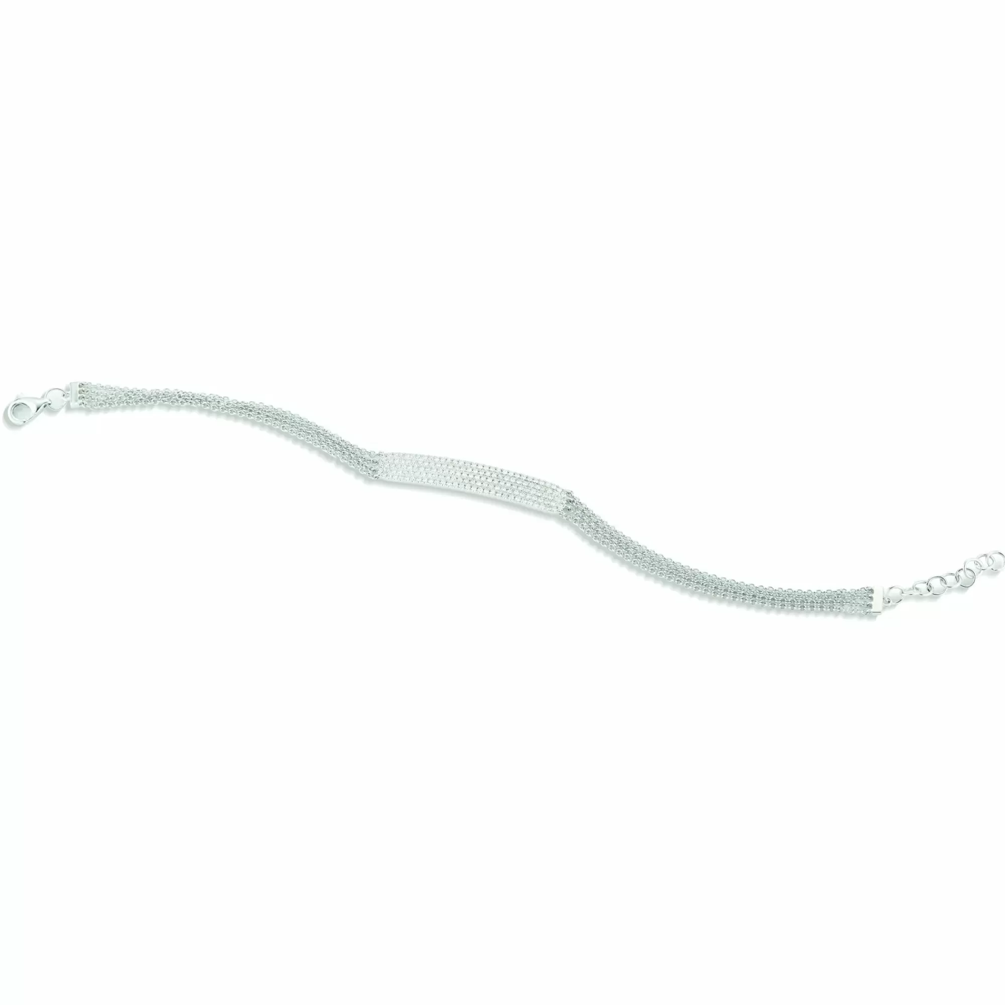 * London Collection 14K White Gold Pave Diamond I.D. Bracelet Shop