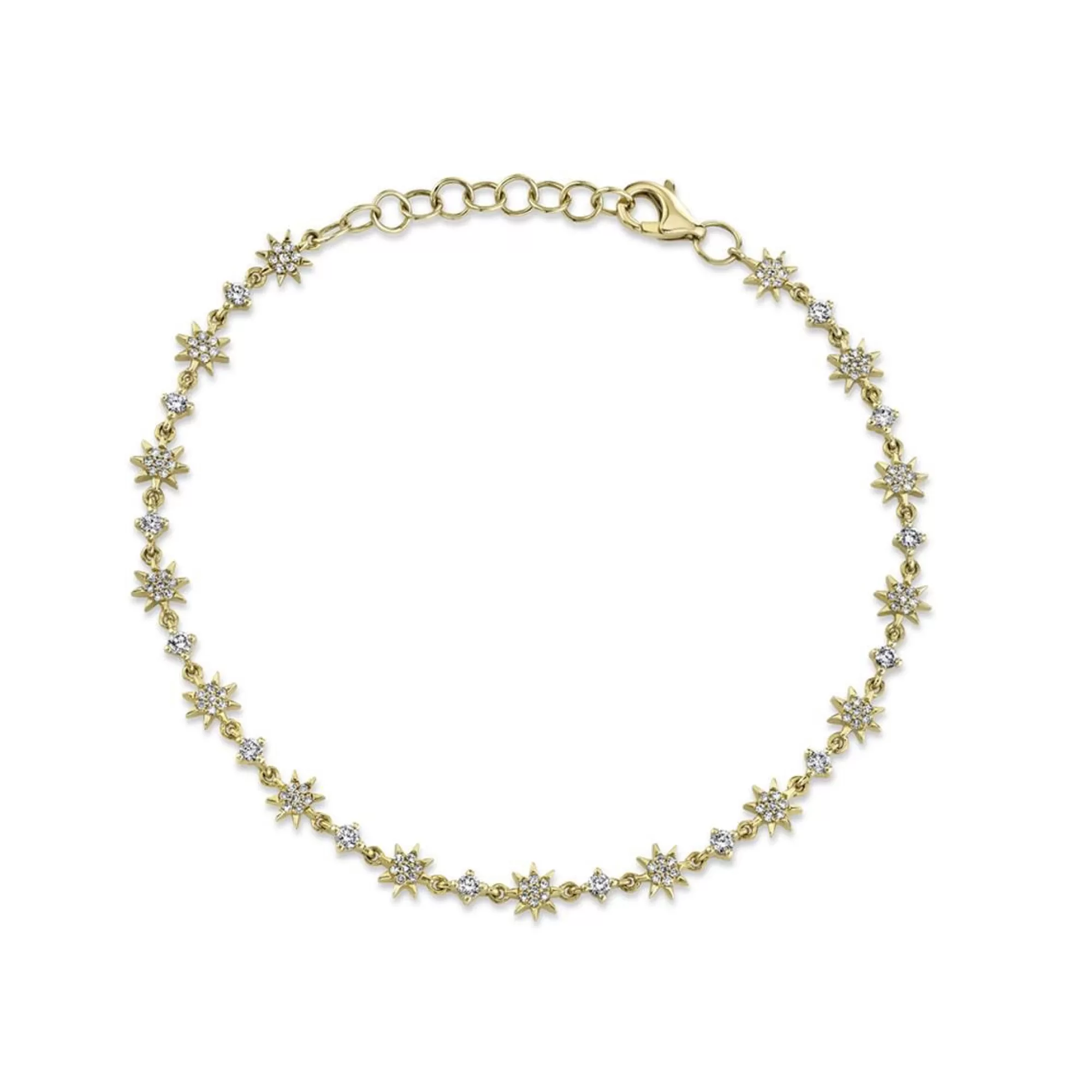 London Collection 14K Yellow Gold And Diamond Star Bracelet Cheap