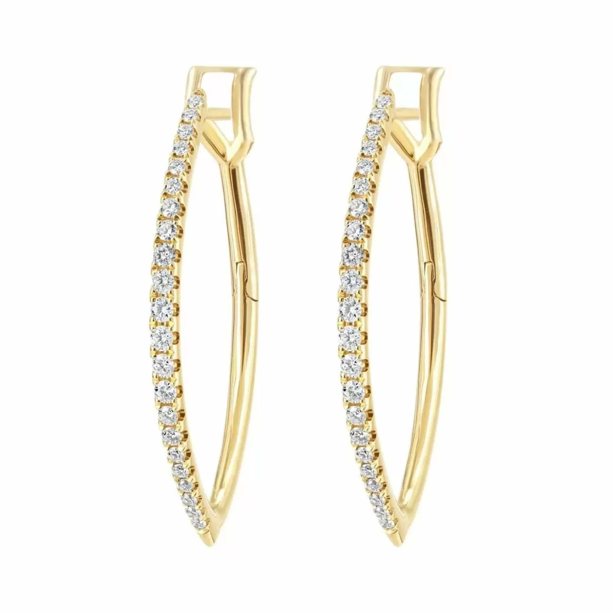 London Collection 14K Yellow Gold Diamond Eternal Hoop Earrings Cheap