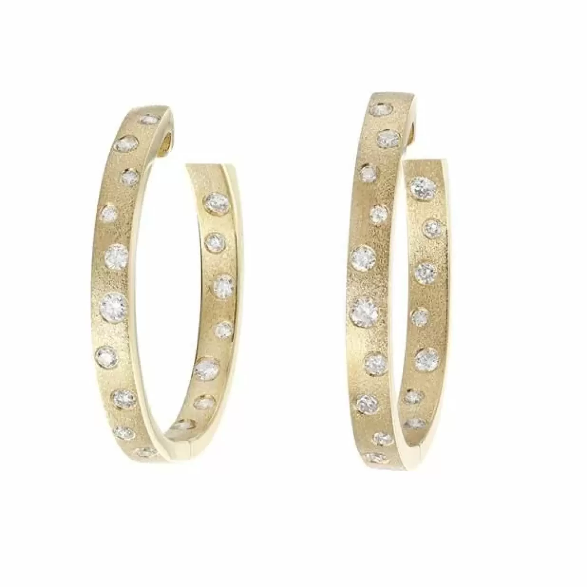 London Collection 14K Yellow Gold Diamond Hoop Earrings Shop