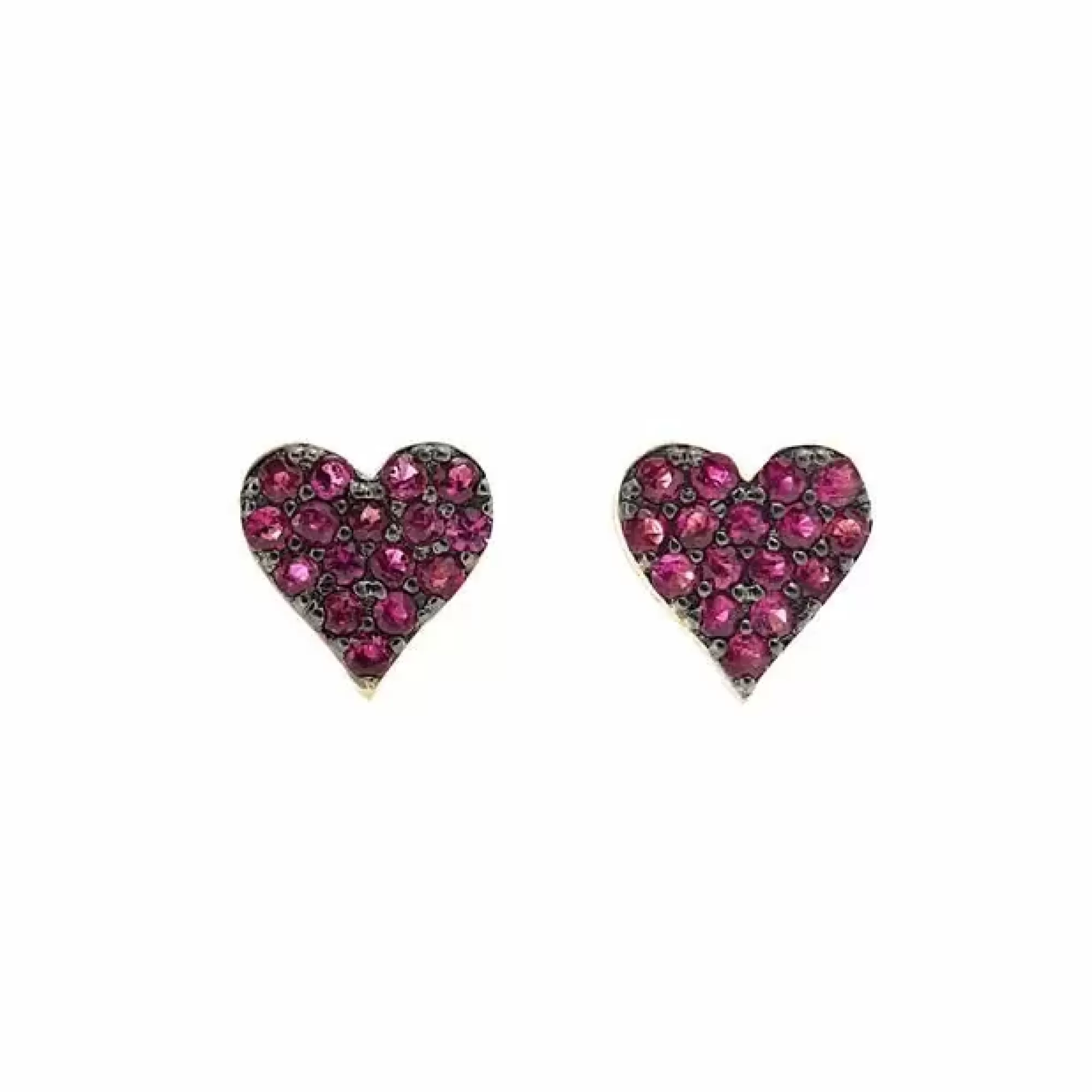 London Collection 14K Yellow Gold Gemstone Heart Stud Earrings Flash Sale