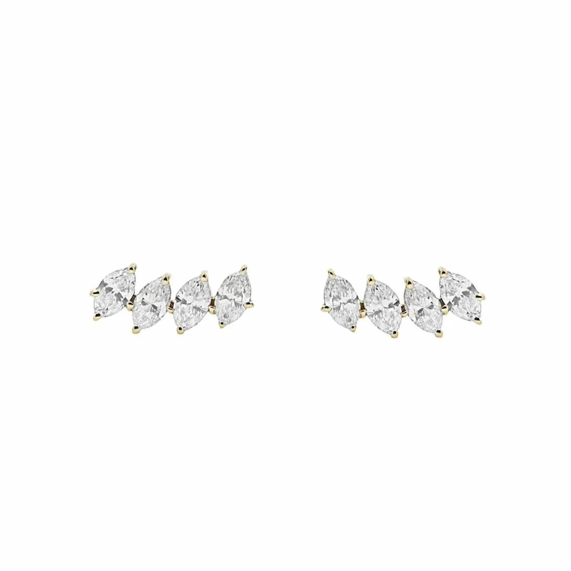 London Collection 14K Yellow Gold Marquise Diamond Ear Crawlers Best Sale