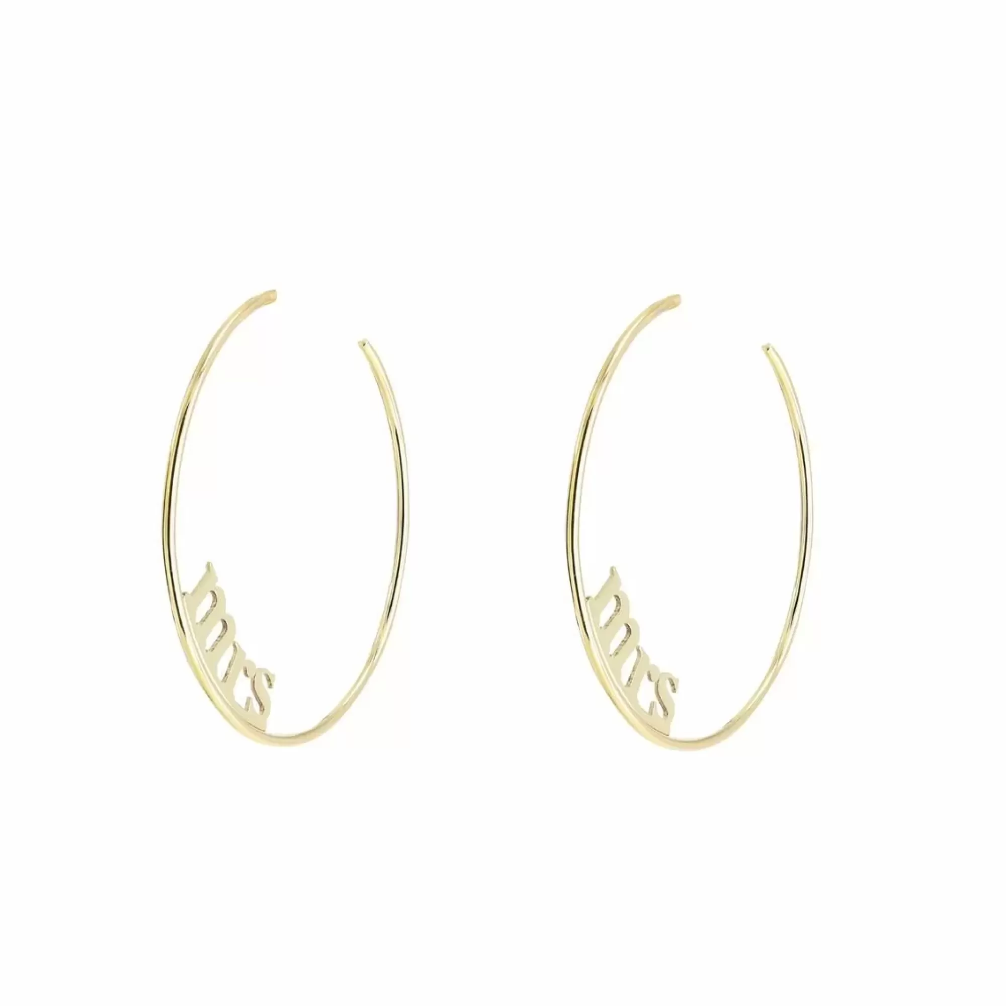 London Collection 14K Yellow Gold "Mrs" Hoops Shop