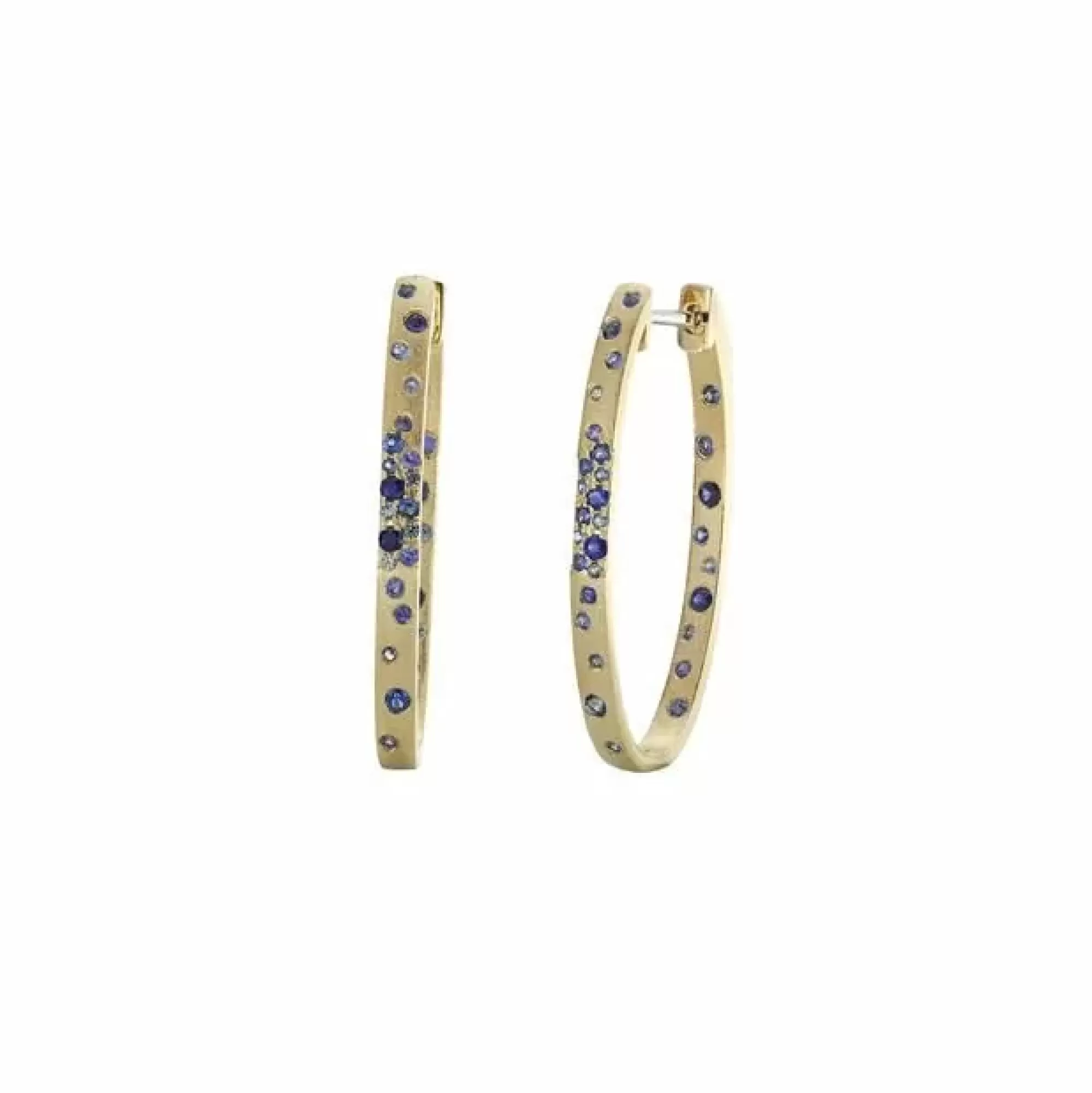 London Collection 14K Yellow Gold Sapphire Hoop Earrings Store