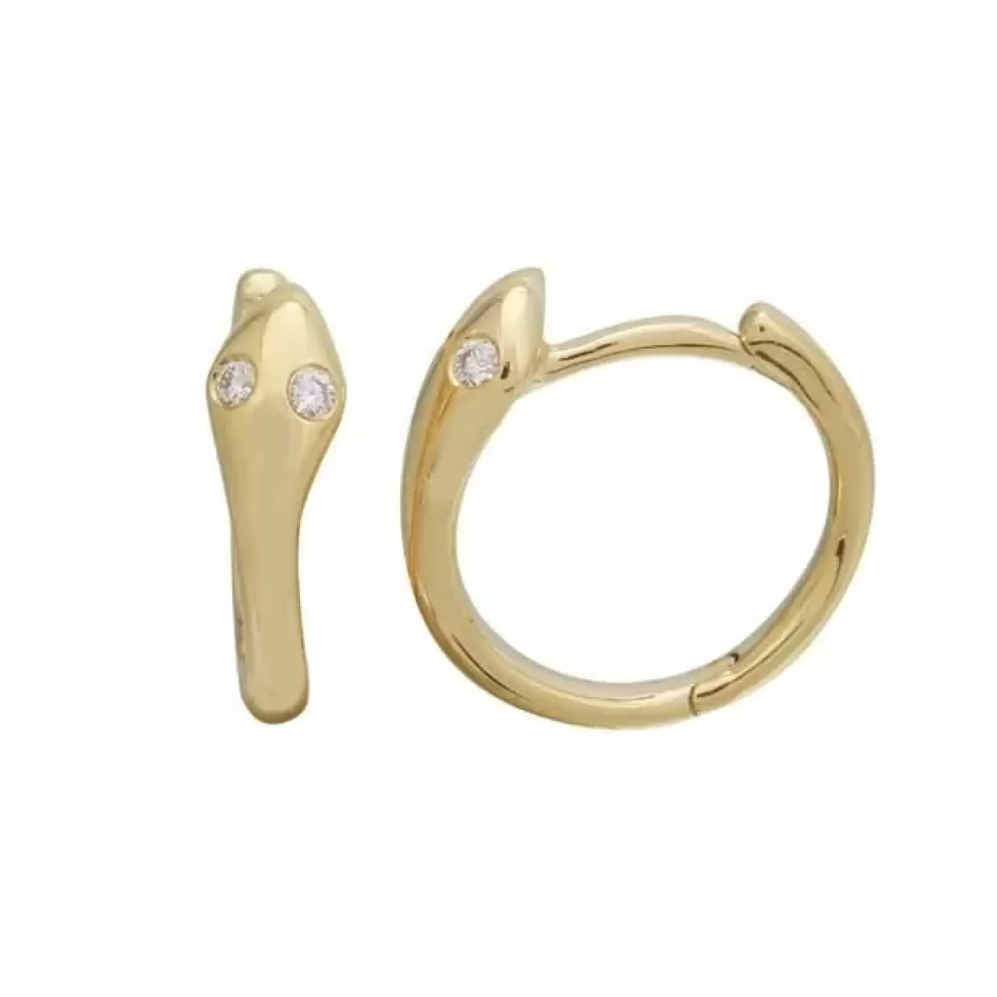 London Collection 14K Yellow Gold Snake Hoop Earrings Cheap