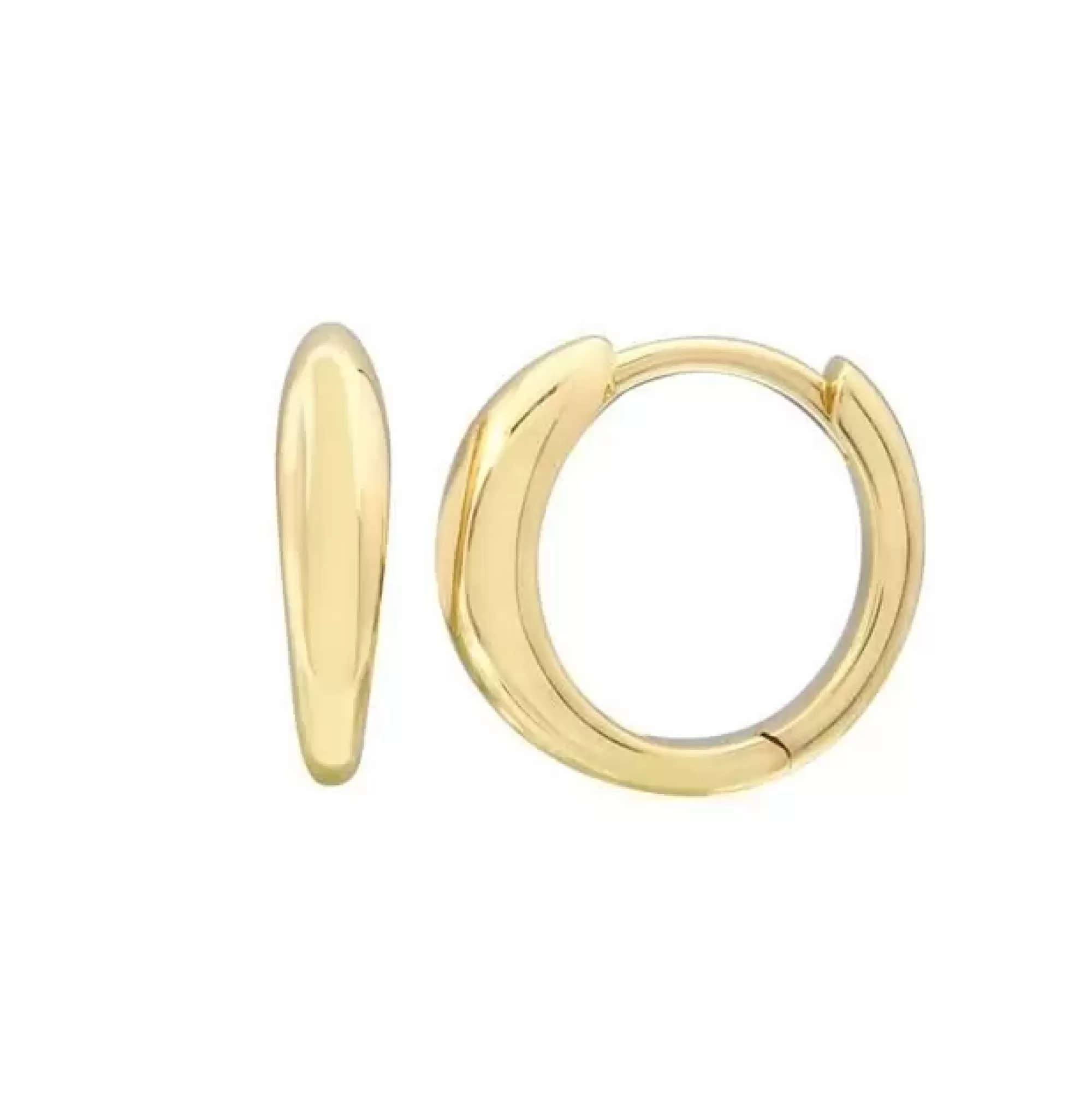 London Collection 14K Yellow Gold Tapered Hoop Earrings Best Sale