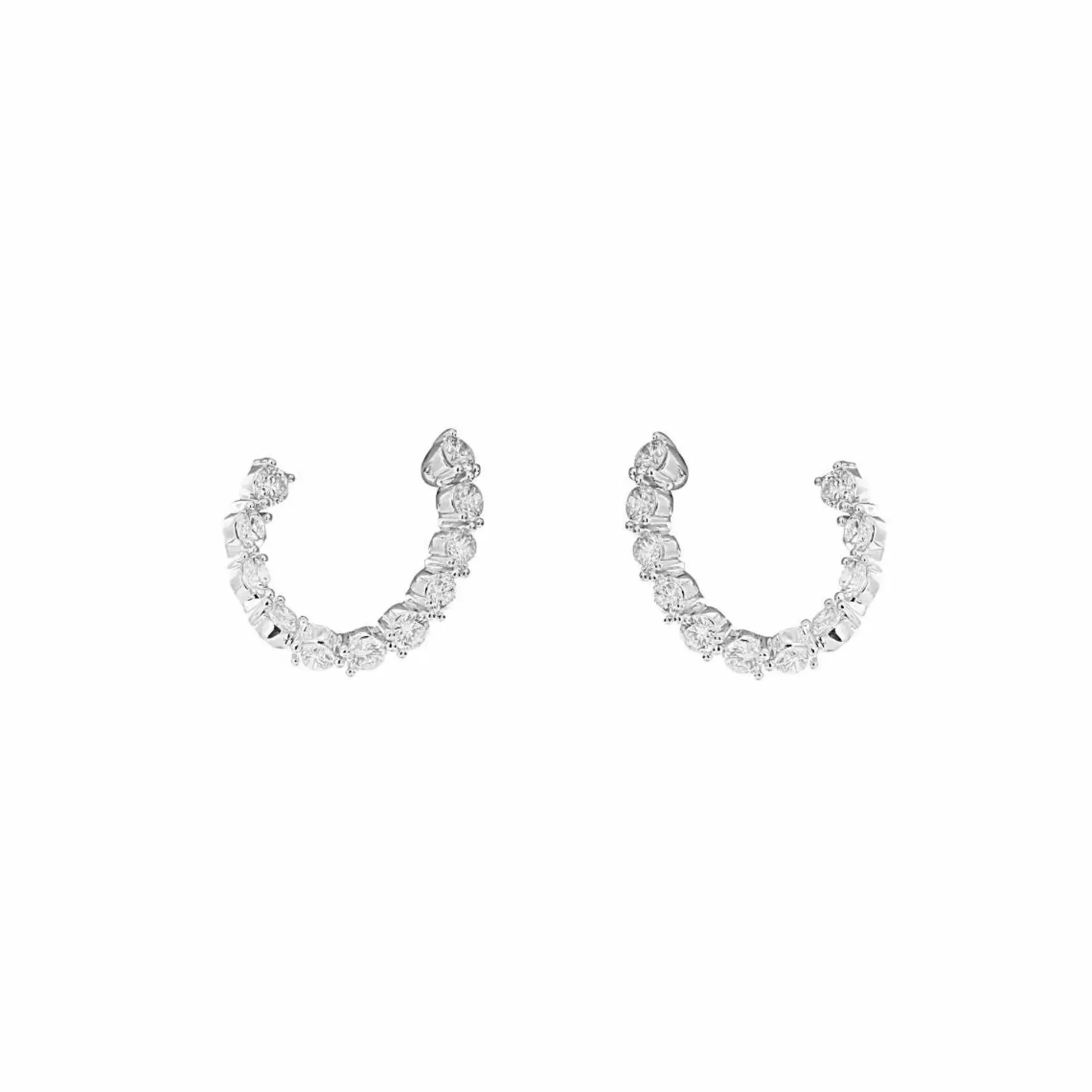London Collection 18K Diamond J Hoop Earrings Fashion