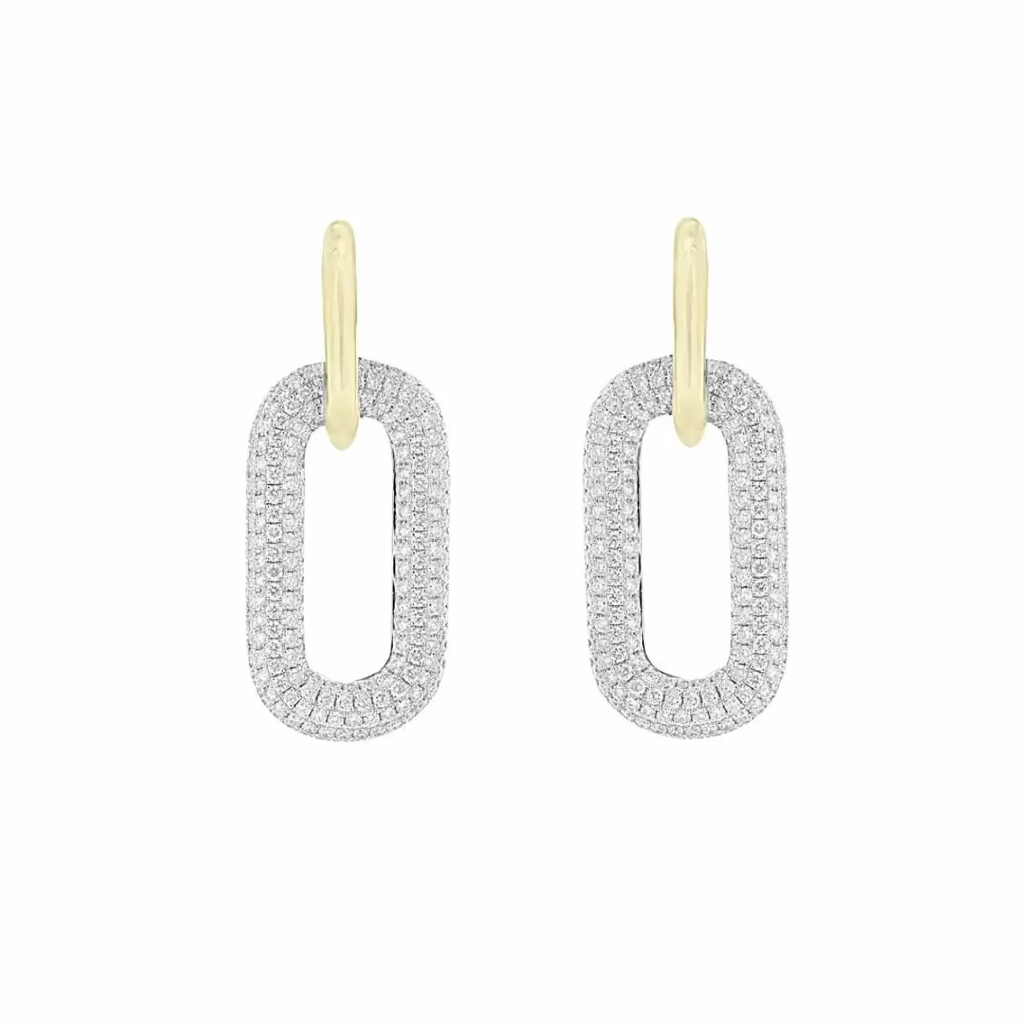 London Collection 18K Gold Diamond Link Drop Earrings Best Sale