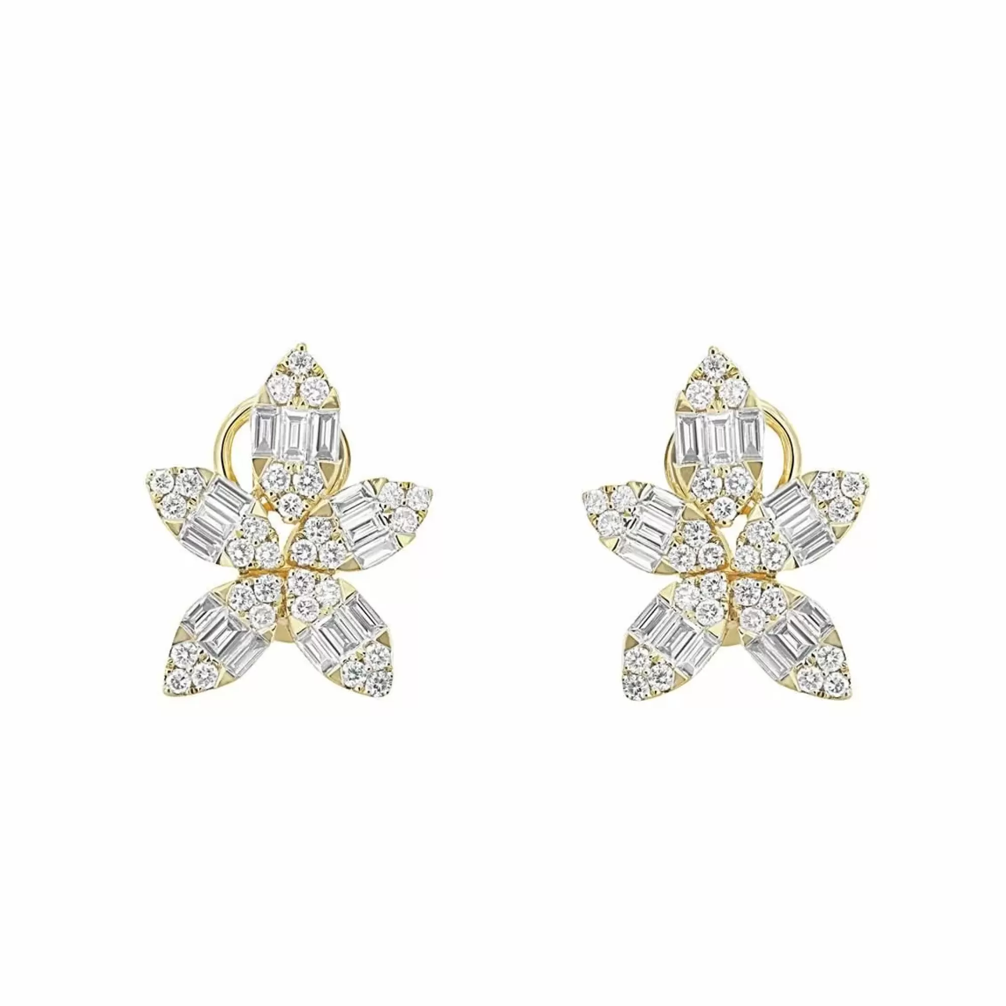 London Collection 18K Gold Diamond Mosaic Leaf Earrings Online