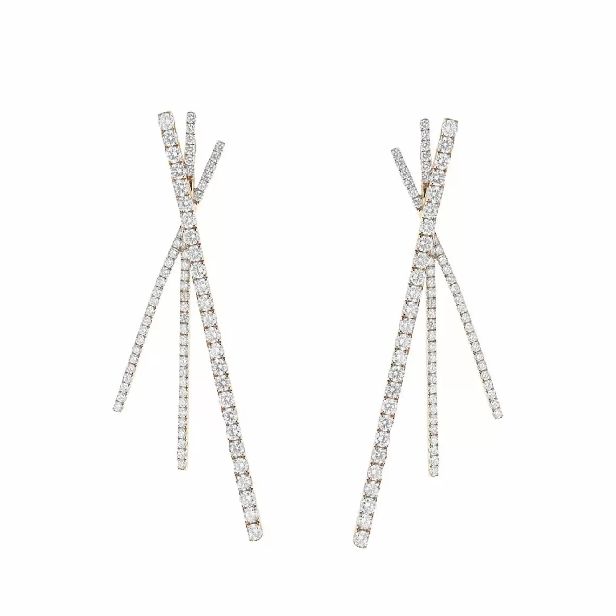 London Collection 18K Rose Gold Diamond Triple X Earrings Cheap