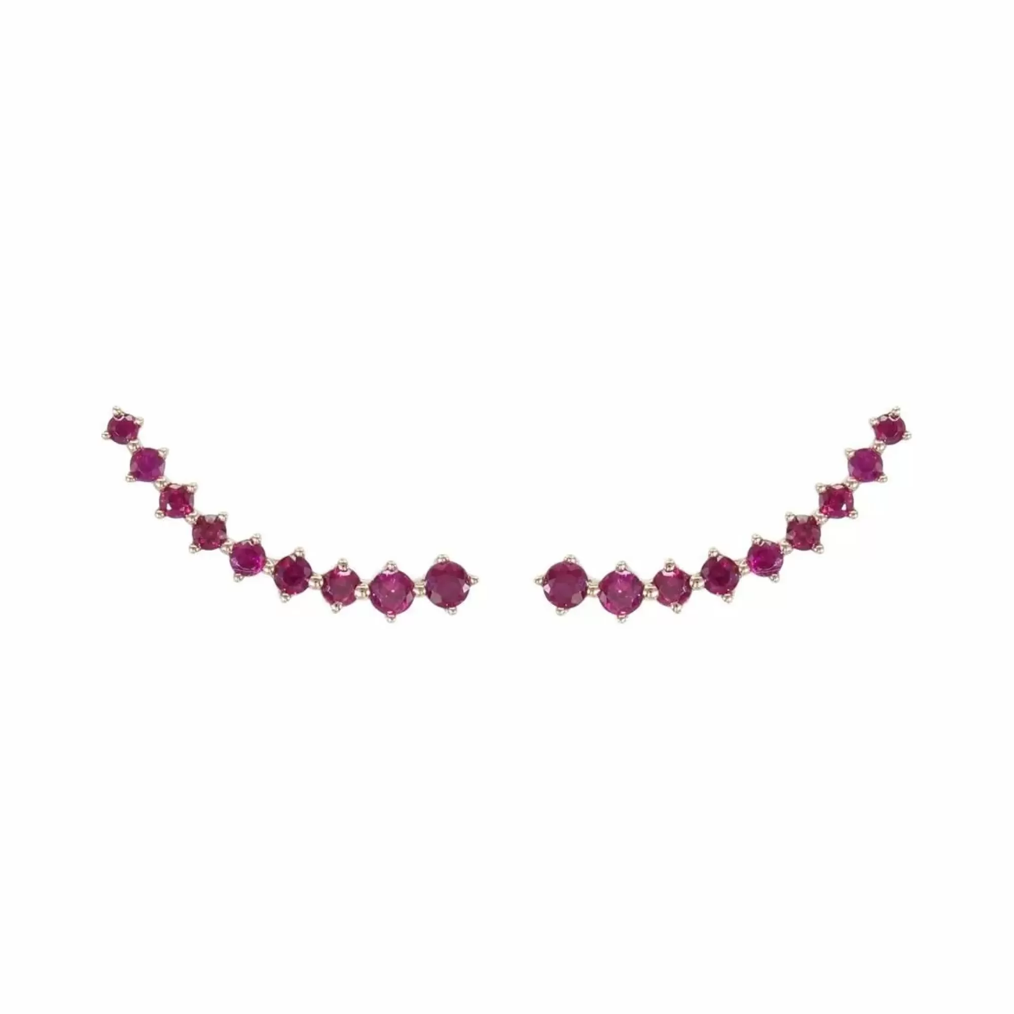 London Collection 18K Rose Gold Ruby Crawler Earrings New