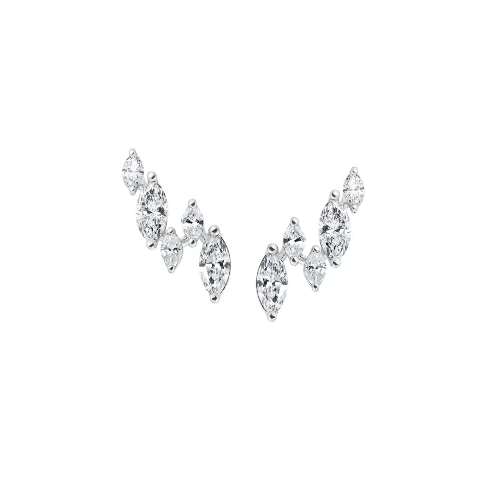 London Collection 18K White Gold Marquise Diamond Crawler Earrings Sale