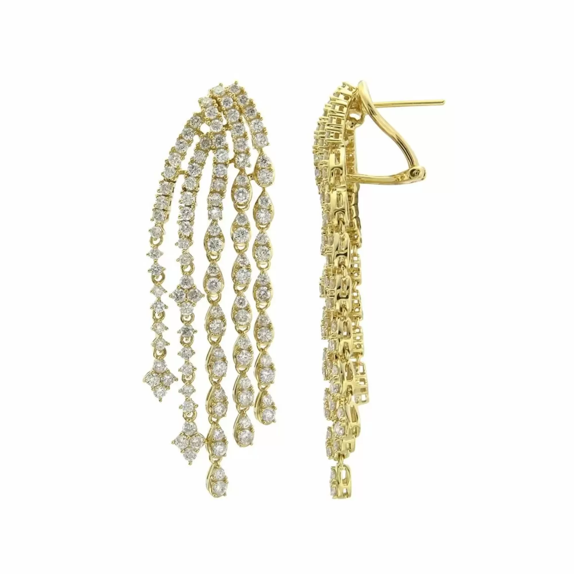 London Collection 18K Yellow Gold Diamond Waterfall Earrings Fashion