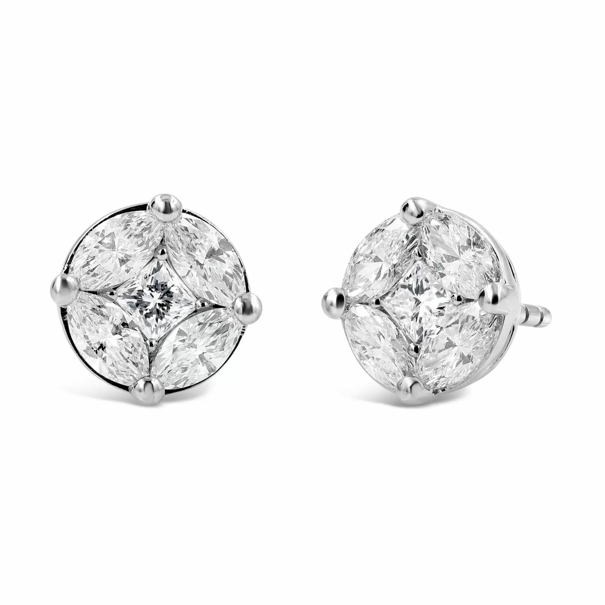 * London Collection White Gold 2 Carat Diamond Illusion Studs Shop