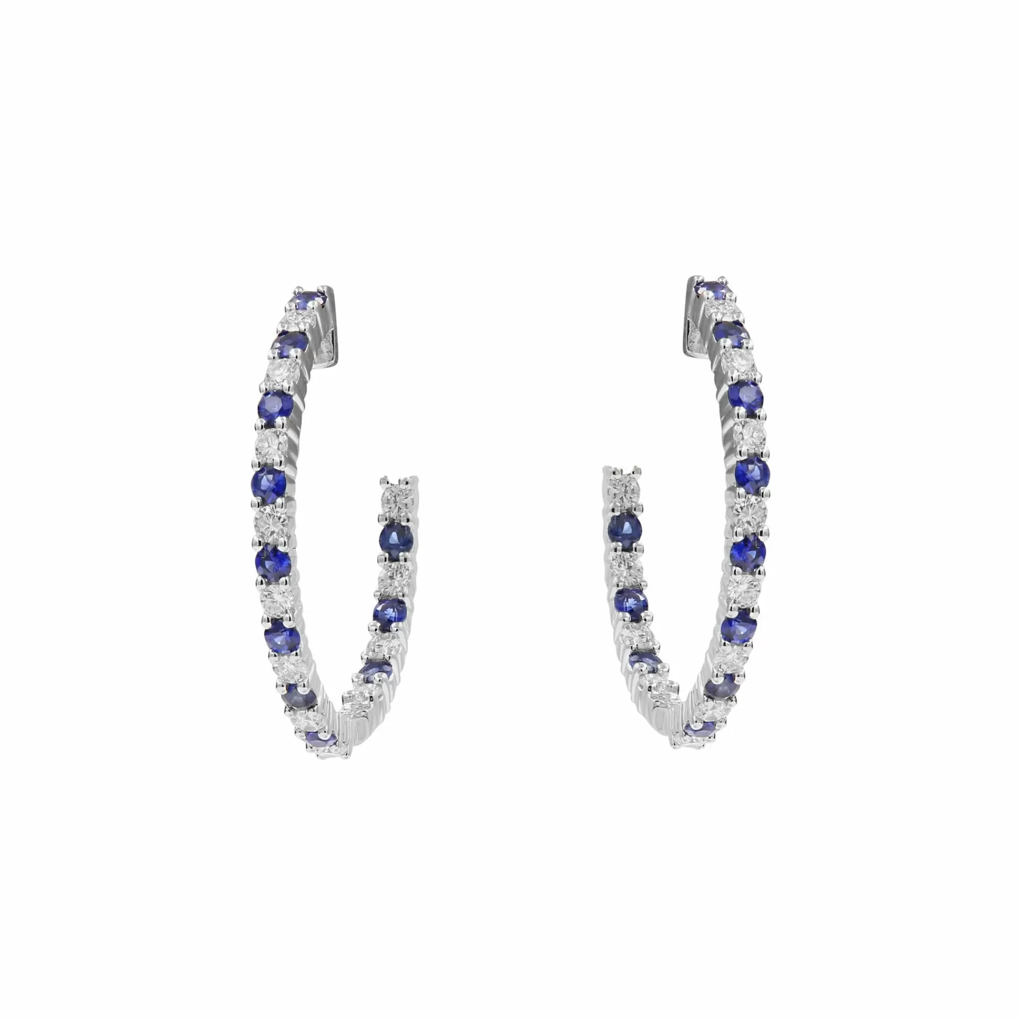 * London Collection White Gold Inside Out Sapphire Hoops Best