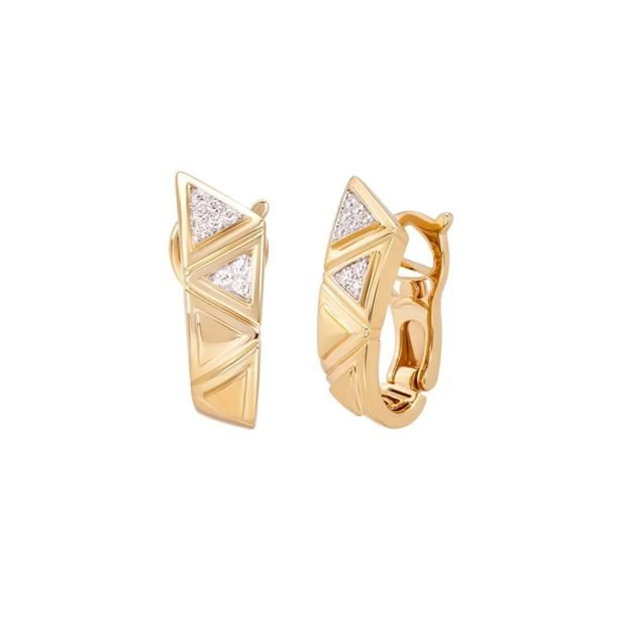 Marina B Triangoli 18K Yellow Gold Diamond Earrings Cheap