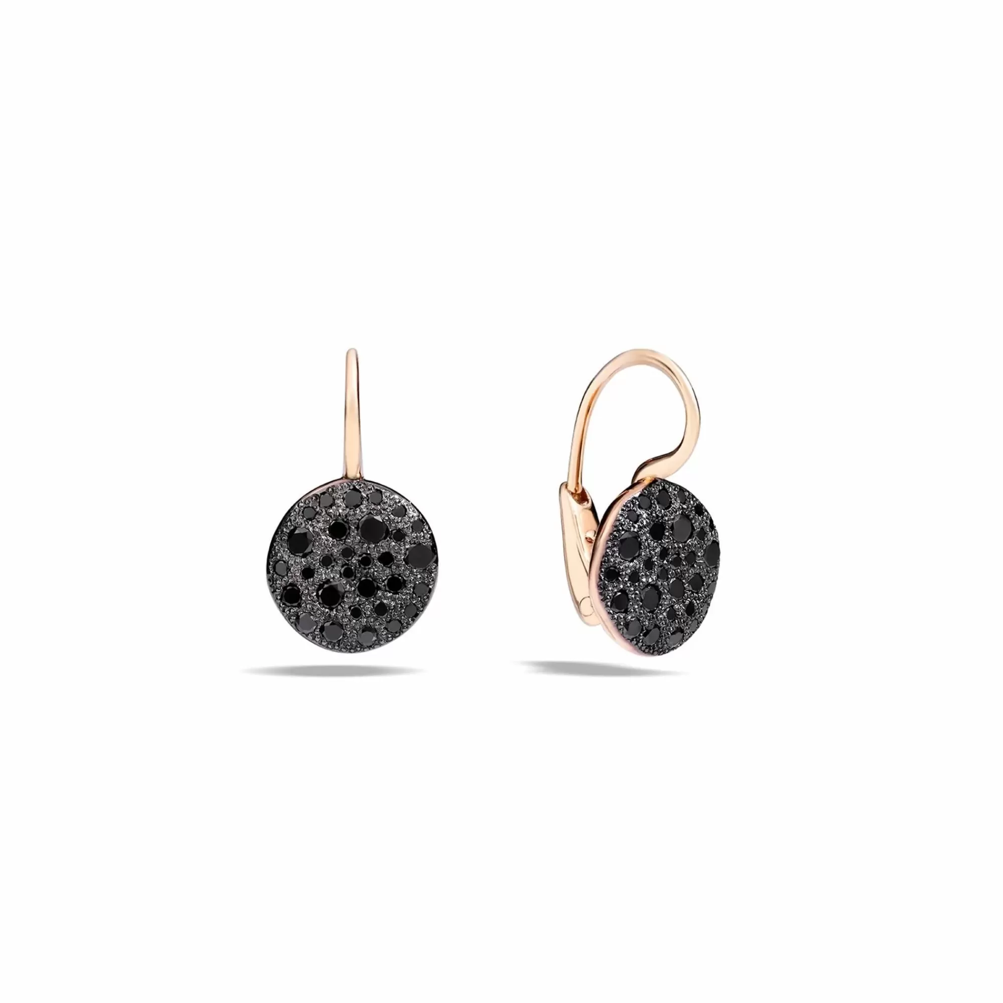 Pomellato Sabia 18K Rose Gold Black Diamond Drop Earrings Best