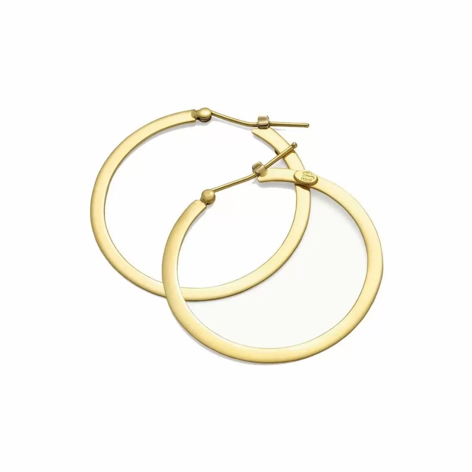 Roberto Coin 18K Yellow Gold Medium Flat Hoop Earrings Best